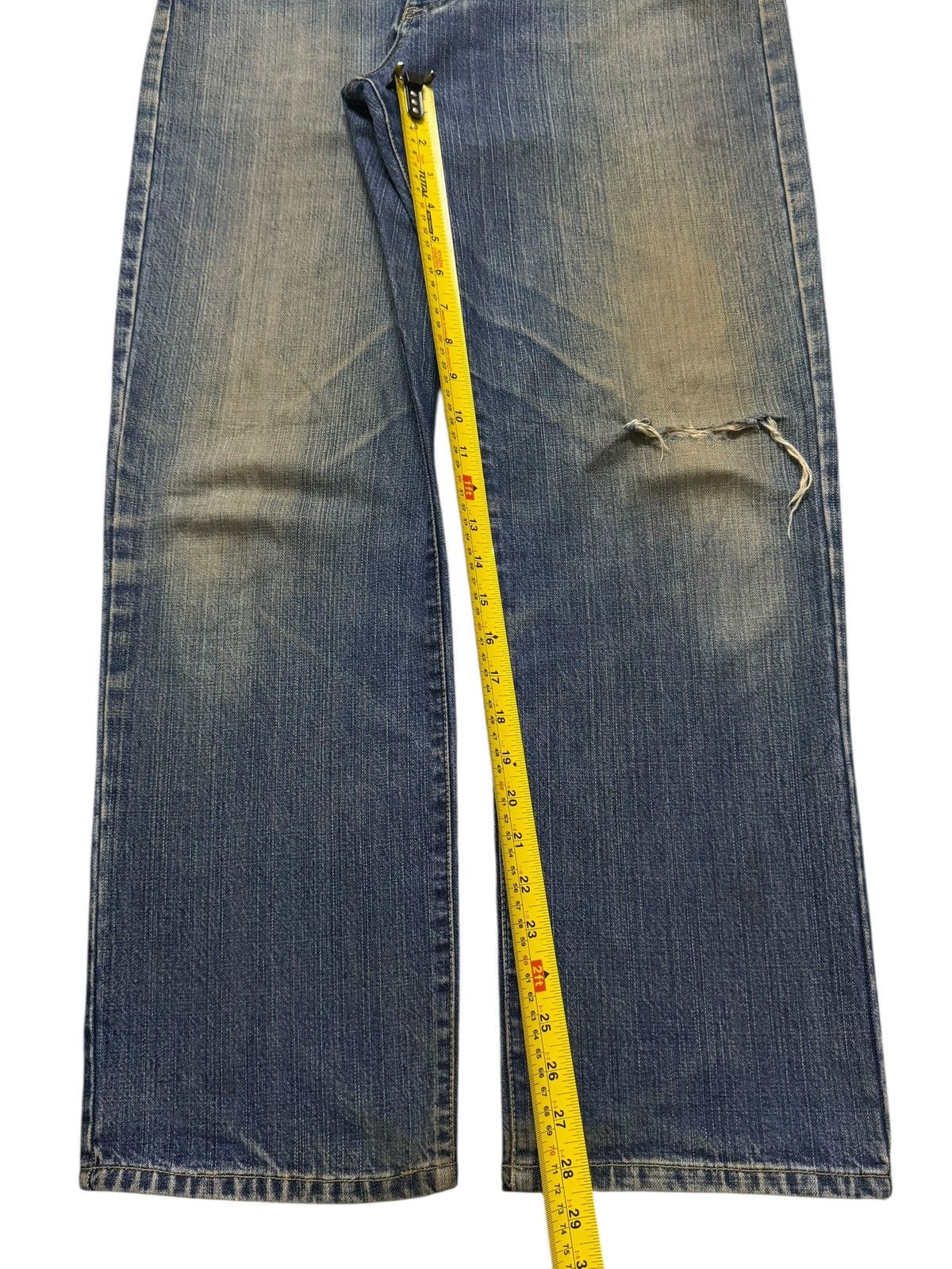 14th Addiction Vintage Y2K Japanese Brand Mud Wash Distress Wide Leg Baggy Size US 32 / EU 48 - 10 Thumbnail