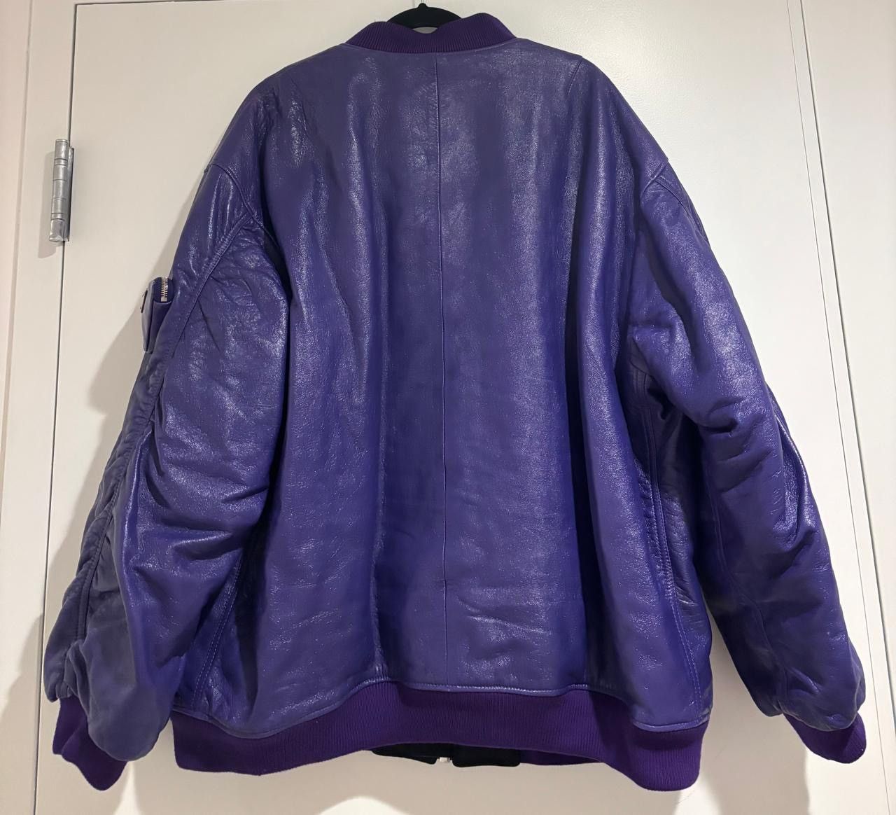 Prada Prada Nappa Leather Purple Bomber Jacket Size US L / EU 52-54 / 3 - 3 Thumbnail