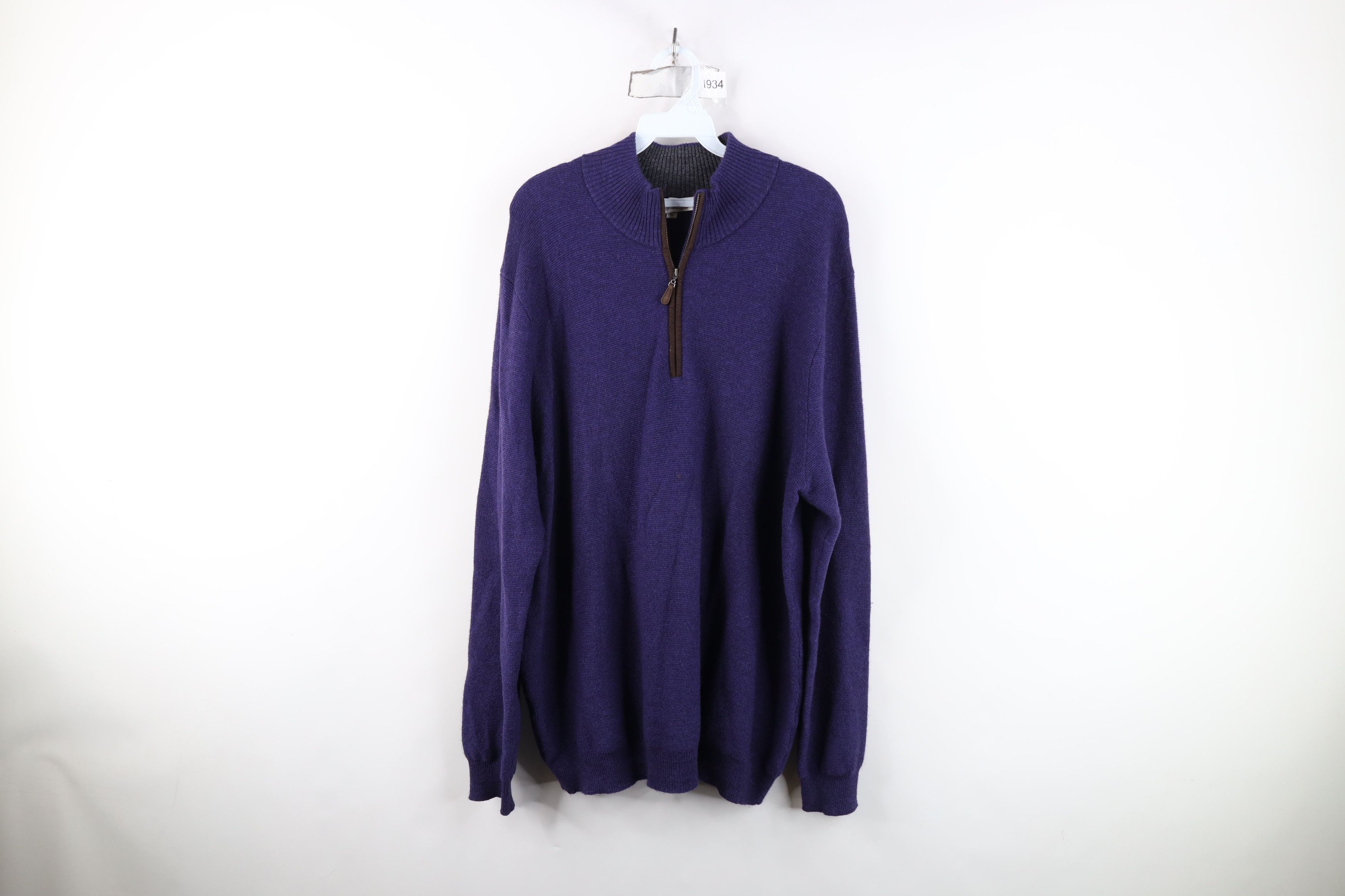 Vintage Vintage Streetwear Cashmere Knit Half Zip Sweater Purple Size US XL / EU 56 / 4 - 1 Thumbnail