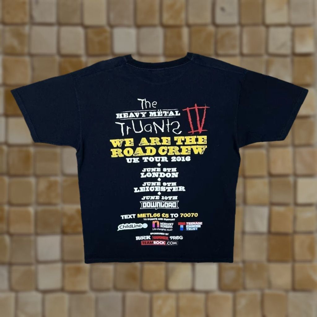 Fruit Of The Loom The Heavy Metal Truants IV "Road Crew" Music Band Festival Tour T-Shirt Medium Shirt Mens Black Graphic Print Front Back Size US M / EU 48-50 / 2 - 1 Thumbnail