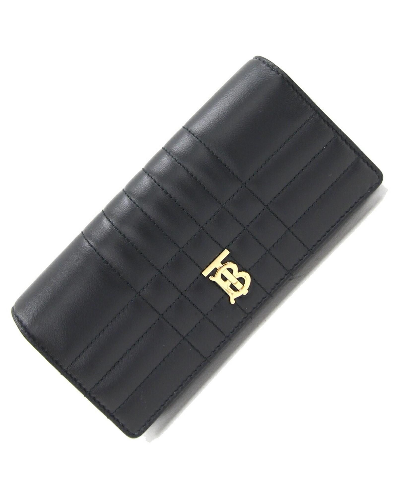 image of Burberry Timeless Black Leather Wallet, Women's