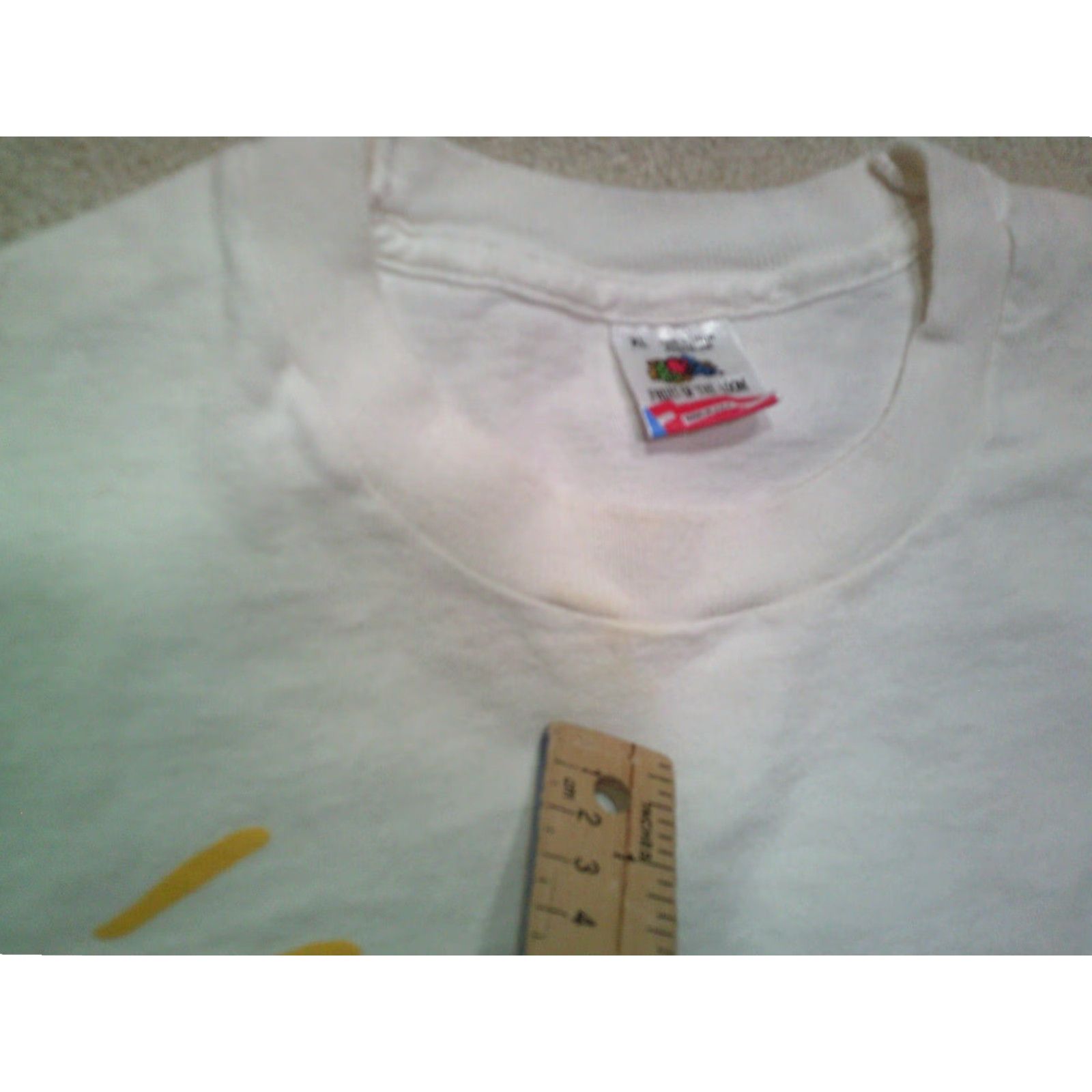 Fruit Of The Loom VINTAGE Fruit of the Loom T-Shirt Mens Large White 90s Single Stitch Crew Neck Short Sleeve USA 90s Art Logo Regular White Size US L / EU 52-54 / 3 - 6 Thumbnail