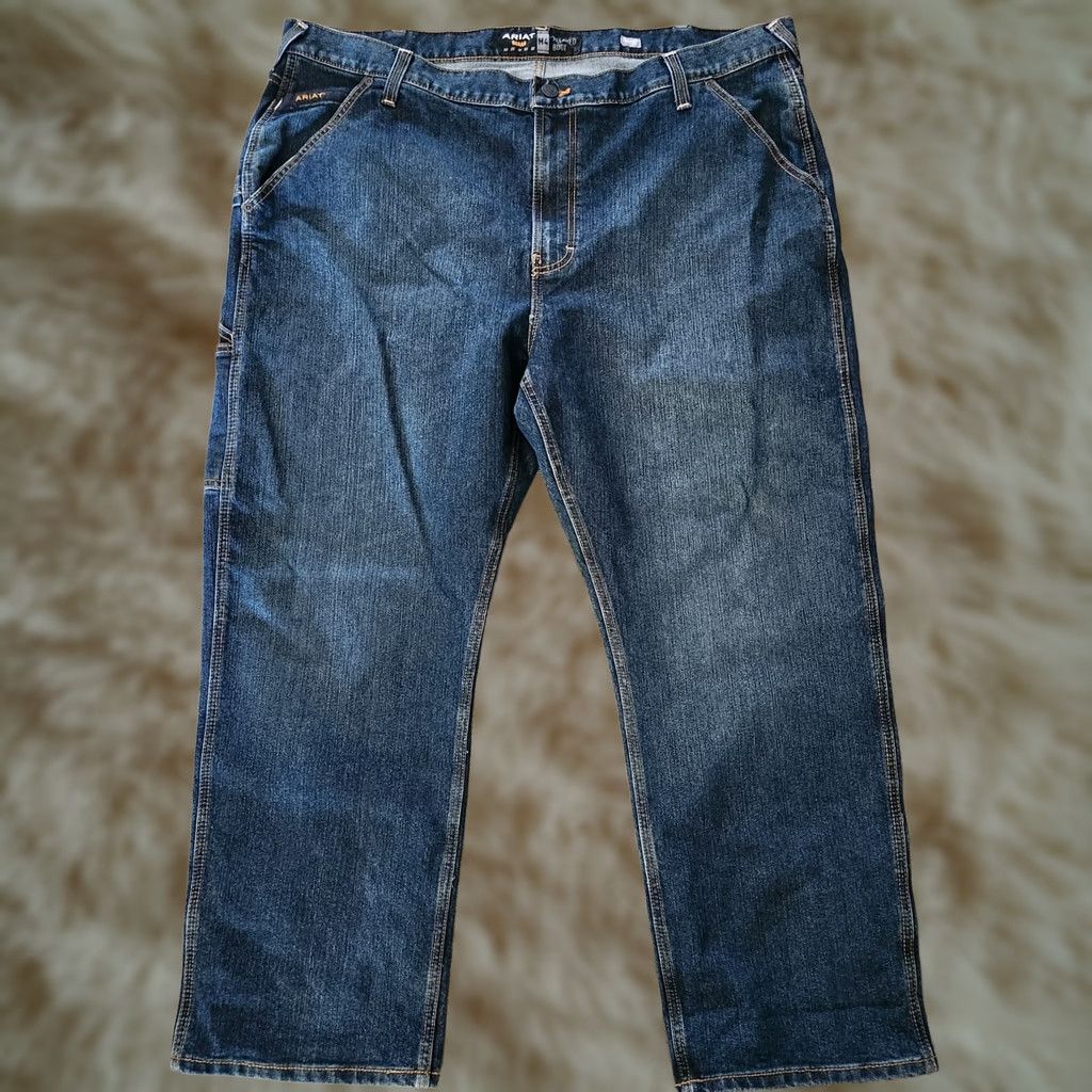 Ariat Ariat Men's M4 Relaxed Boot Jeans 44x30 Blue Denim Work Carpenter Pocket Denim Jeans Size US 44 / EU 60 - 1 Thumbnail