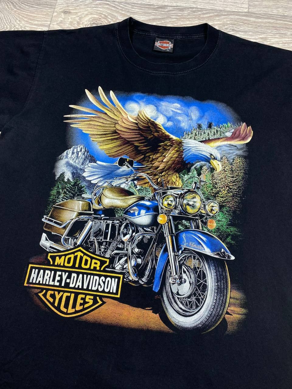 Harley Davidson × Vintage VTG Harley Davidson Tee Eagle Big Print Made in USA Size US XL / EU 56 / 4 - 2 Thumbnail