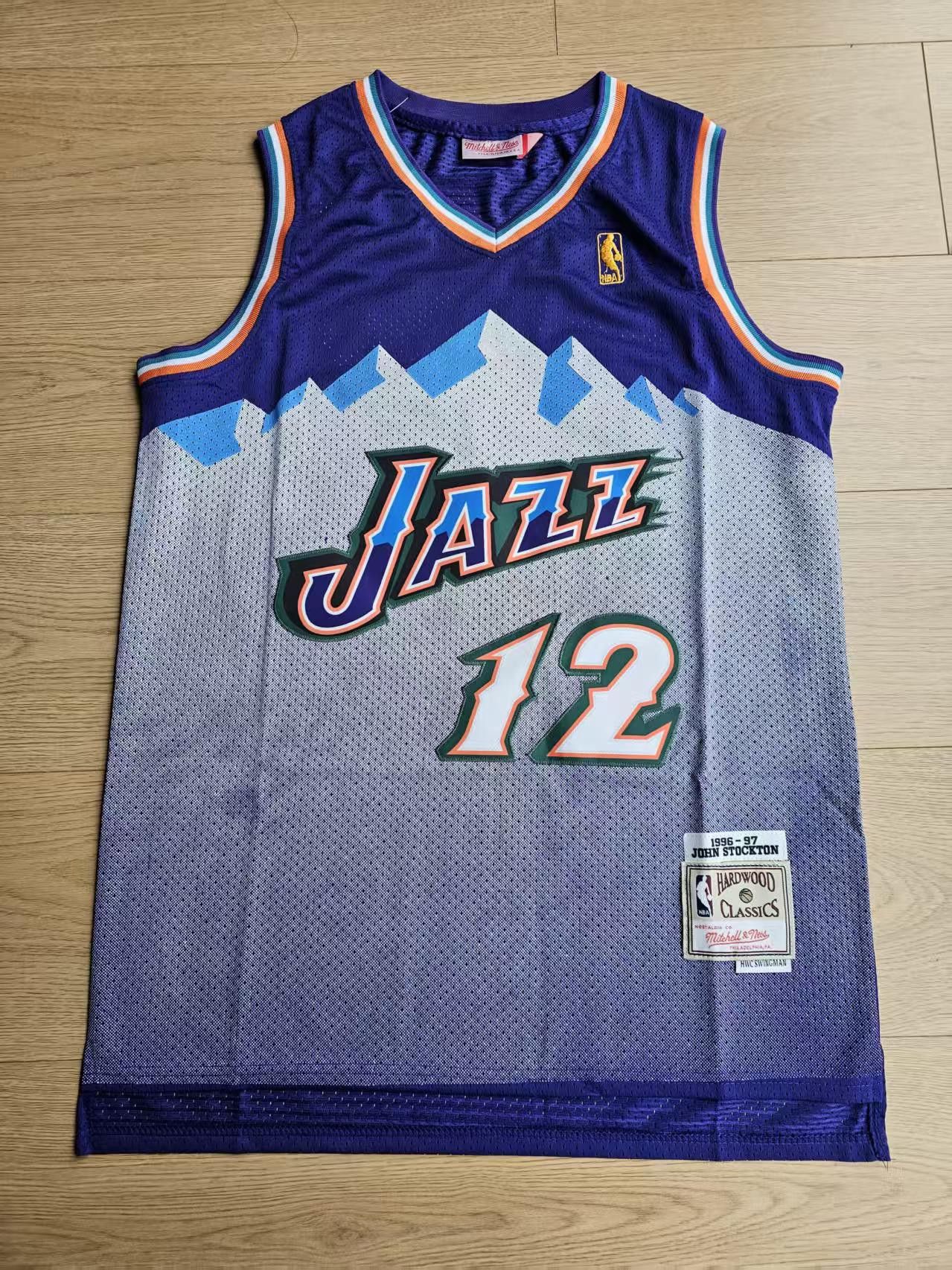 NBA Utah Jazz #12 John Stockton Jersey Stitched Size US M / EU 48-50 / 2 - 1 Thumbnail