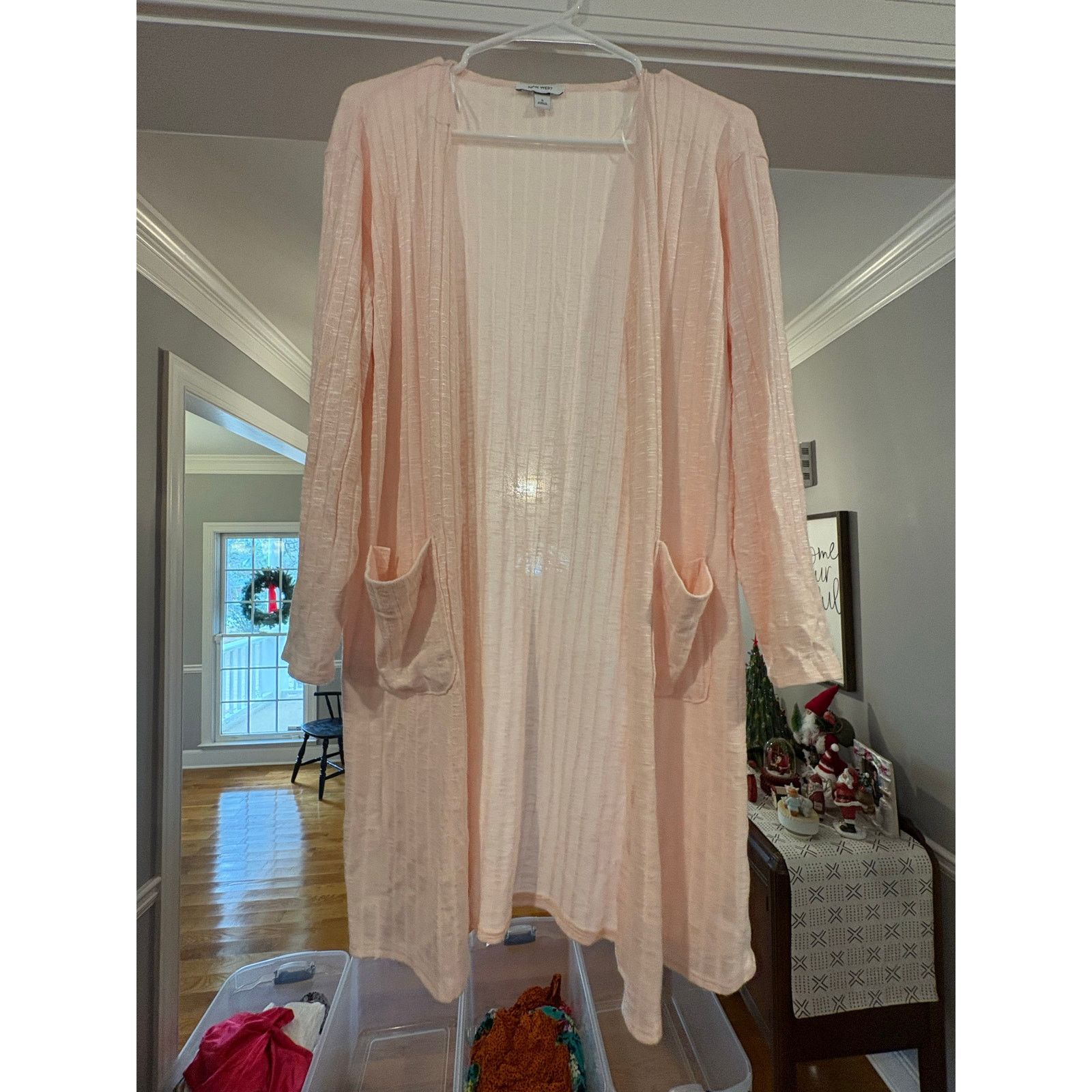 Nine West Nine West Light Pink Ribbed Cardigan Women’s Size Small Size S / US 4 / IT 40 - 2 Thumbnail