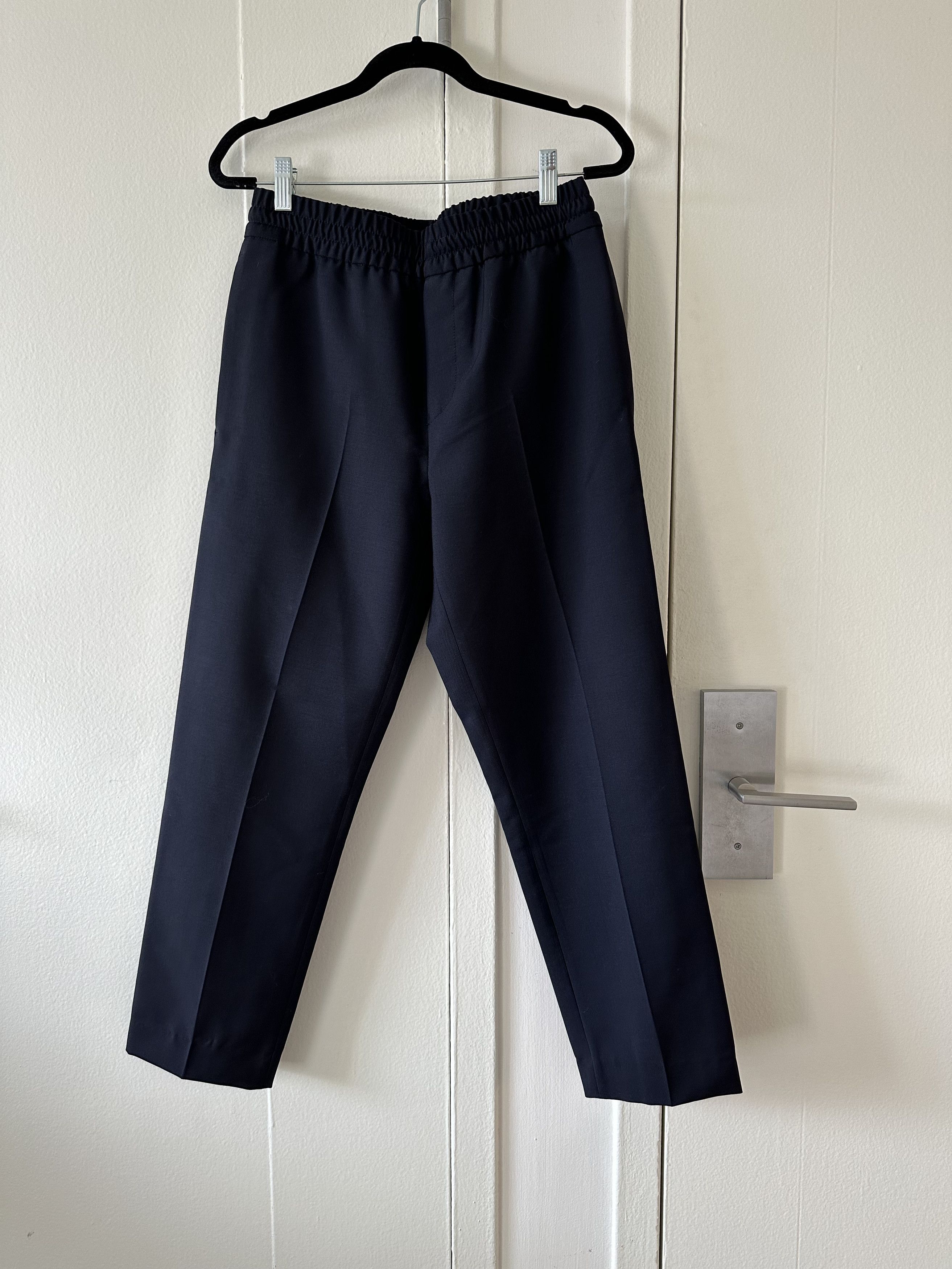 image of Acne Studios Wool/mohair Ryder Trousers in Navy, Men's (Size 29)