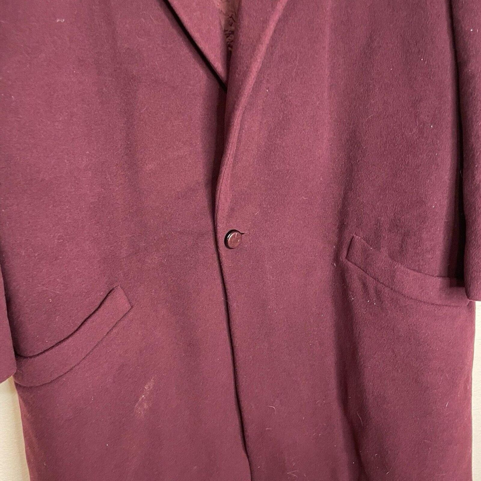 Versace Vintage Gianni Versace Mens Burgundy Wool Cashmere Peacoat L Size US L / EU 52-54 / 3 - 2 Thumbnail