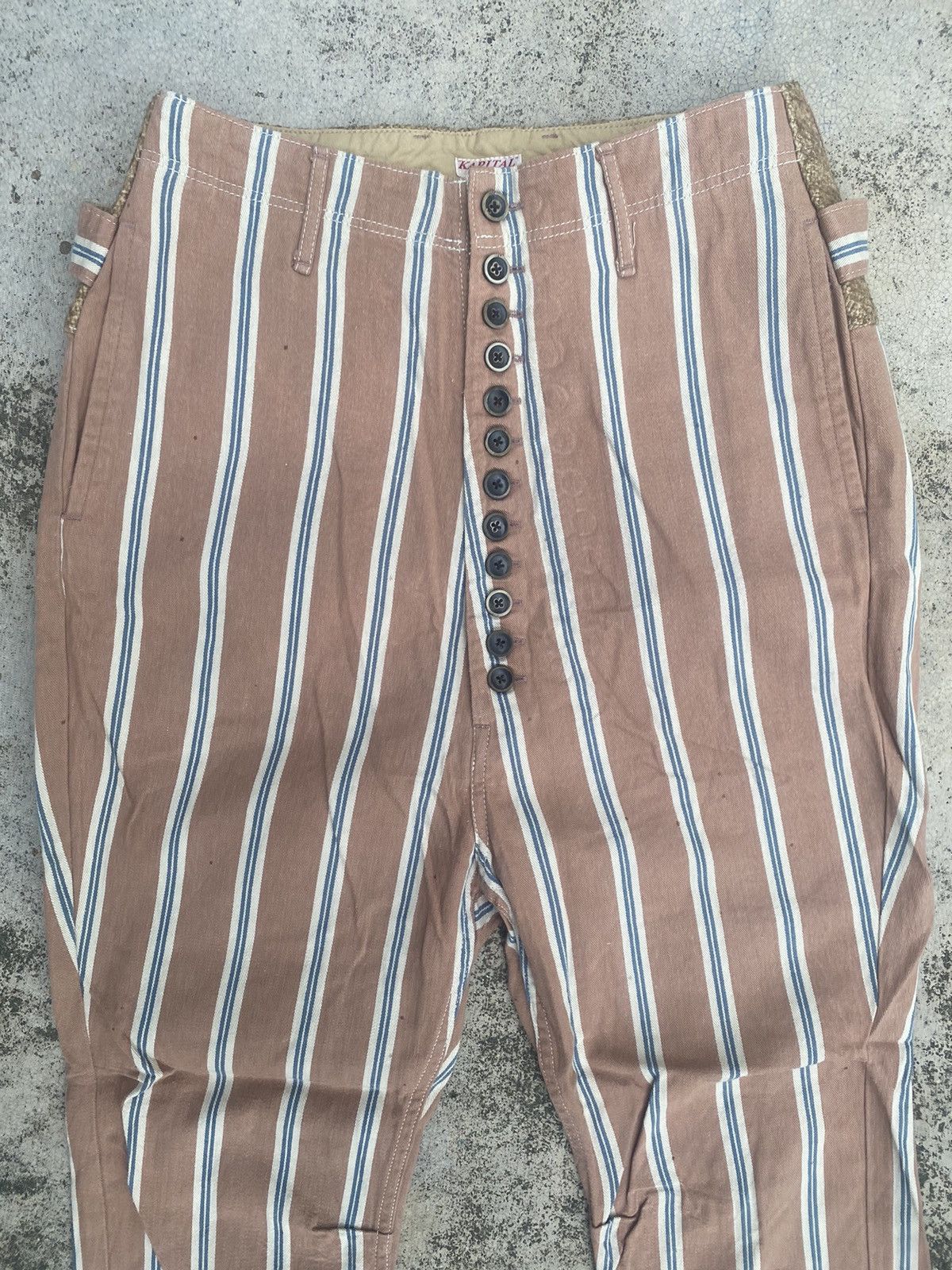Japanese Brand × Kapital × Kapital Kountry Kapital Kounty Japan Stripes Casual Slim Fit Pants High Rise Size US 28 / EU 44 - 2 Thumbnail
