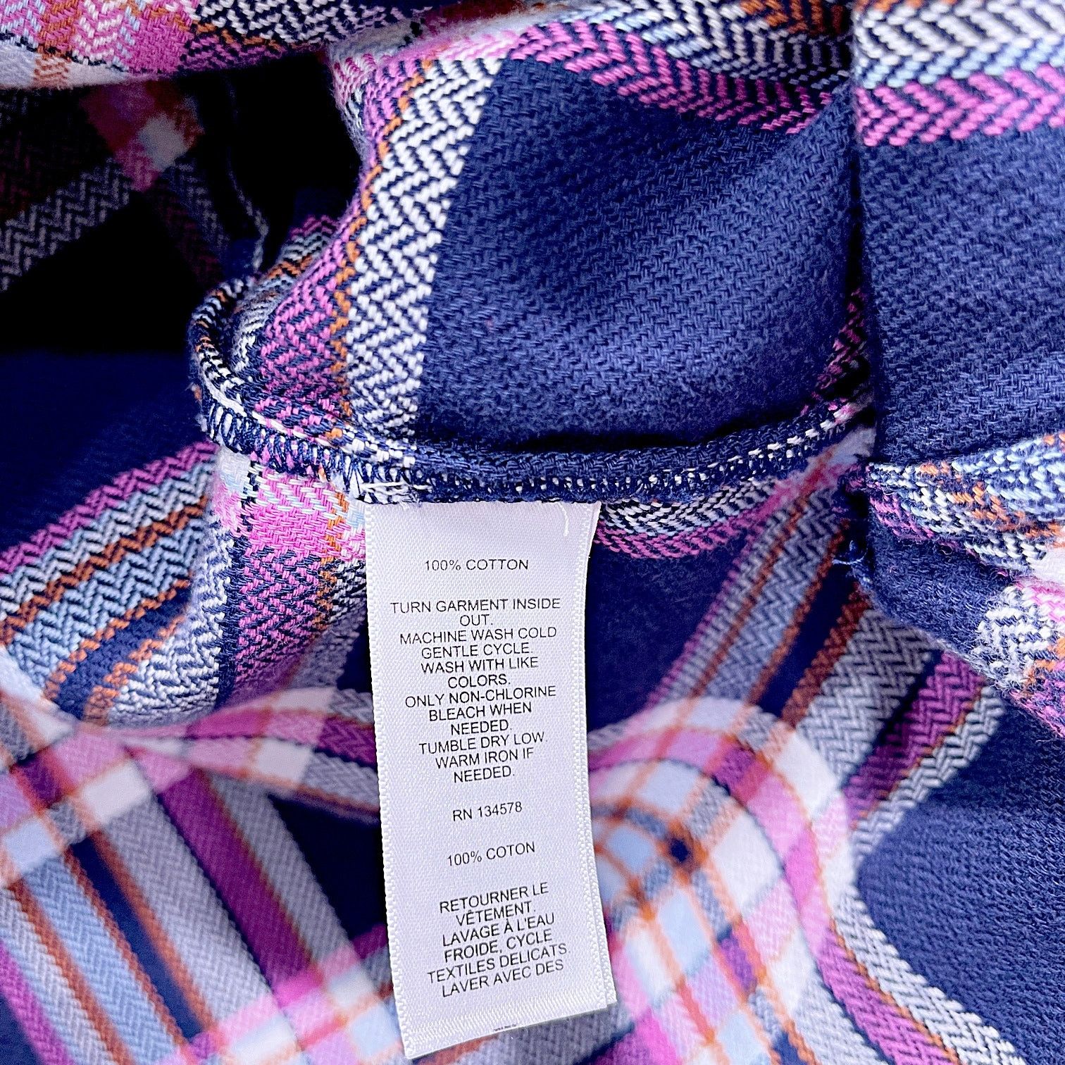 Vineyard Vines Vineyard Vines Flannel Shirt Pink Blue Plaid Womens 14 Size XL / US 12-14 / IT 48-50 - 6 Thumbnail