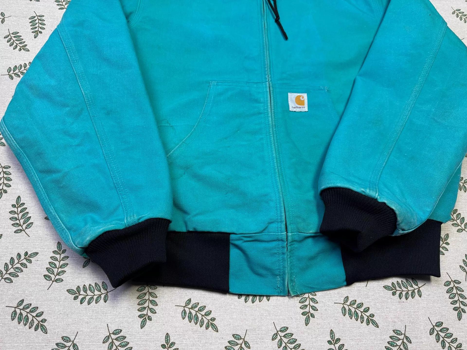 Carhartt Vintage Carhartt JR441 TEAL Hooded Work Jacket L Size US L / EU 52-54 / 3 - 3 Thumbnail
