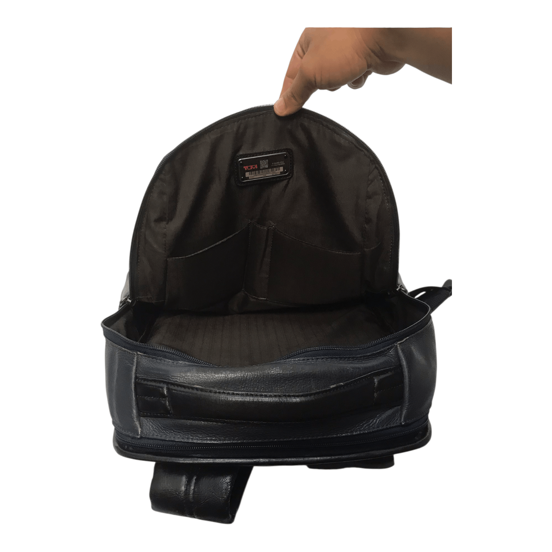 Tumi Tumi Leather Dark Blue Bagpack Size ONE SIZE - 2 Thumbnail