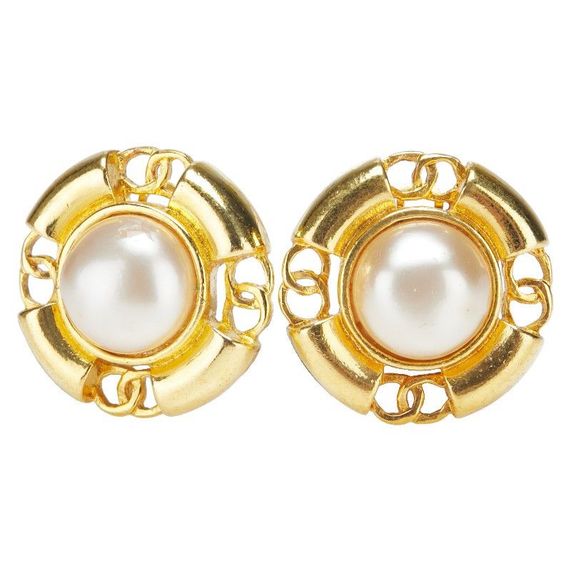 Chanel Chanel Chanel Coco Mark Round Earrings Metal Earrings Size ONE SIZE - 1 Thumbnail