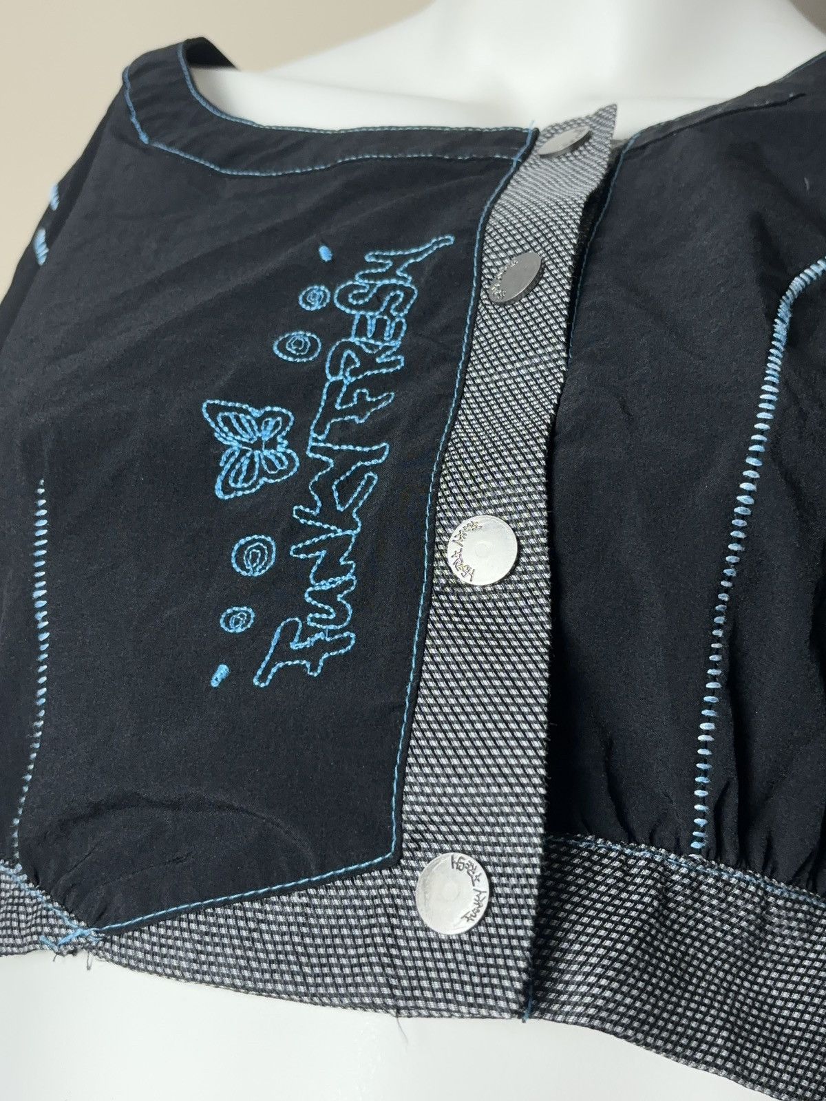 Vintage French cropped asymmetric vintage jacket coquette style Size S / US 4 / IT 40 - 4 Thumbnail