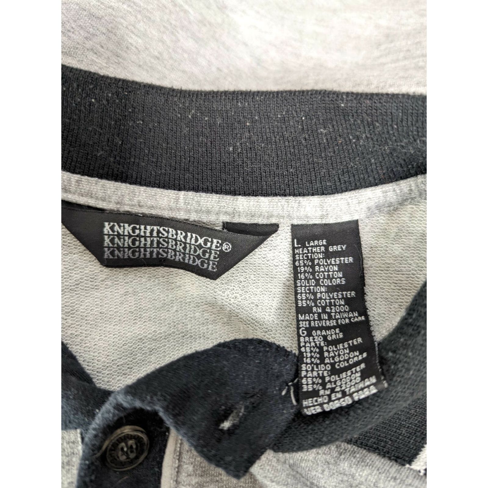 Vintage VINTAGE Knightsbridge Striped Polo Sweatshirt Size L Gray 80s 90s Mens Womens Unisex Adults Sweatshirt Polo Shirt Size US L / EU 52-54 / 3 - 4 Thumbnail