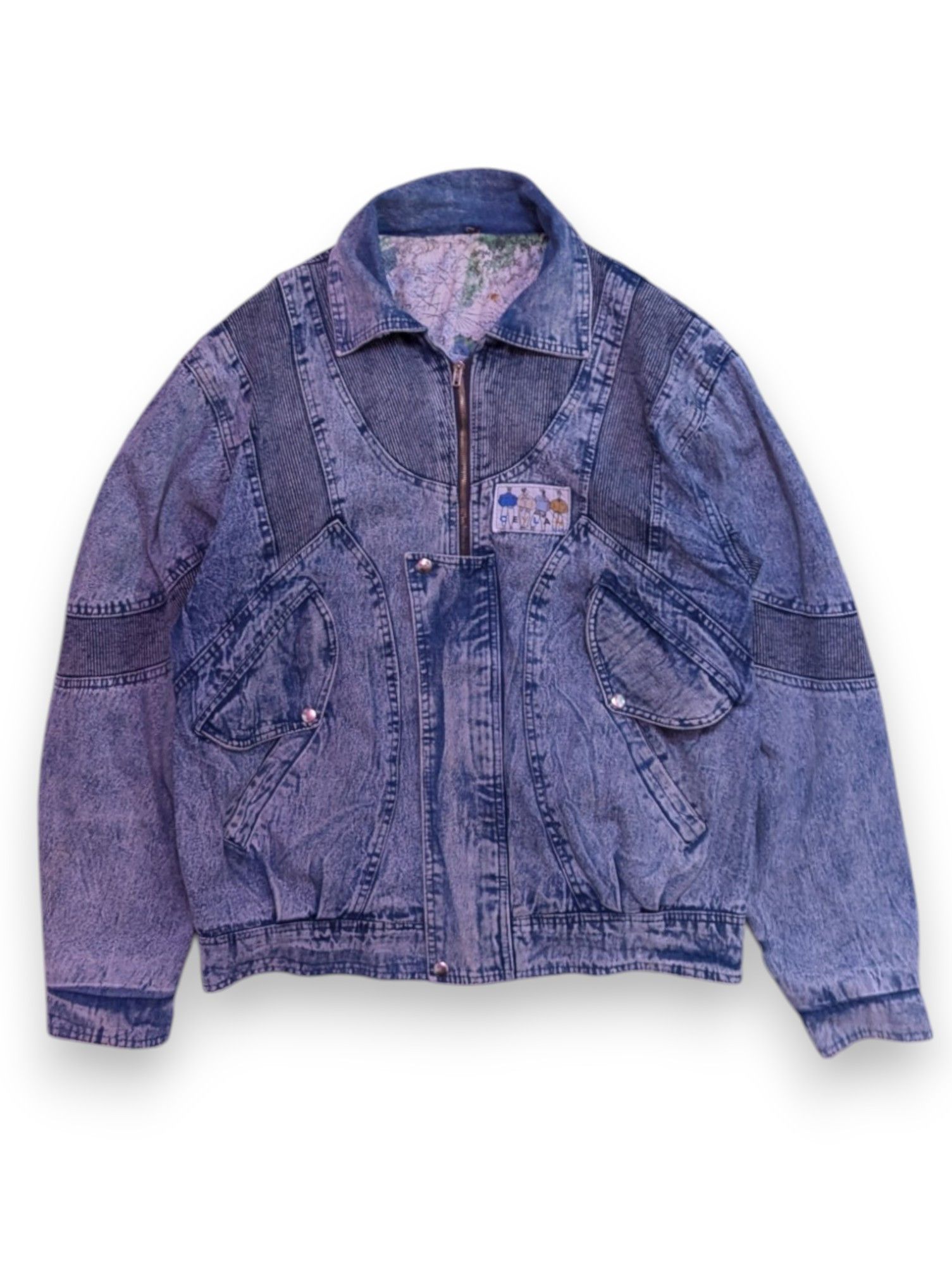 Other Vintage Denim Jacket Washed Multipocket Washed Blue 90s 80s Size US XL / EU 56 / 4 - 5 Thumbnail