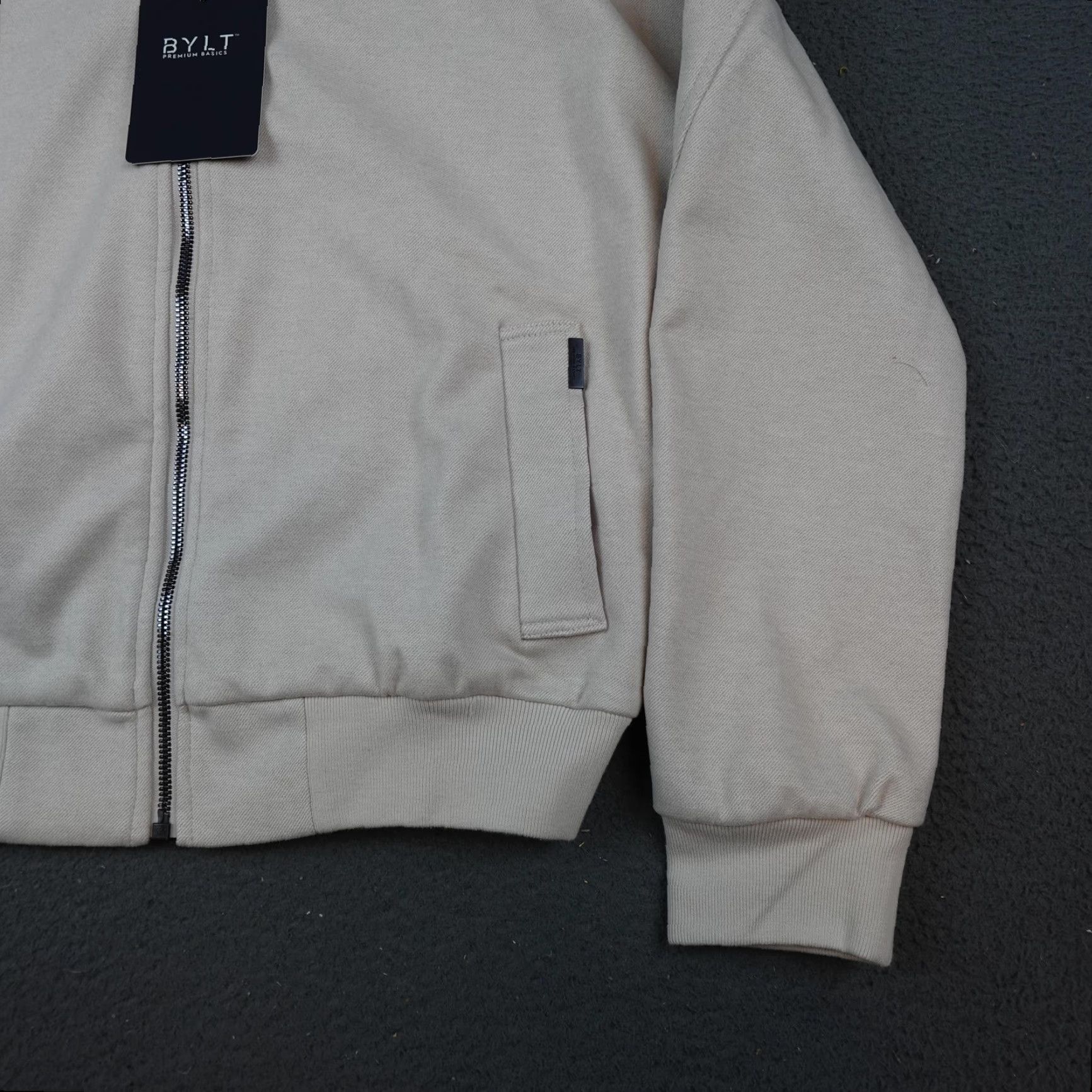 Asics BYLT Premium Basics Coastal Bomber Jacket Womens XS Beige Heathered Shell Zip Jacket Size XS / US 0-2 / IT 36-38 - 2 Thumbnail