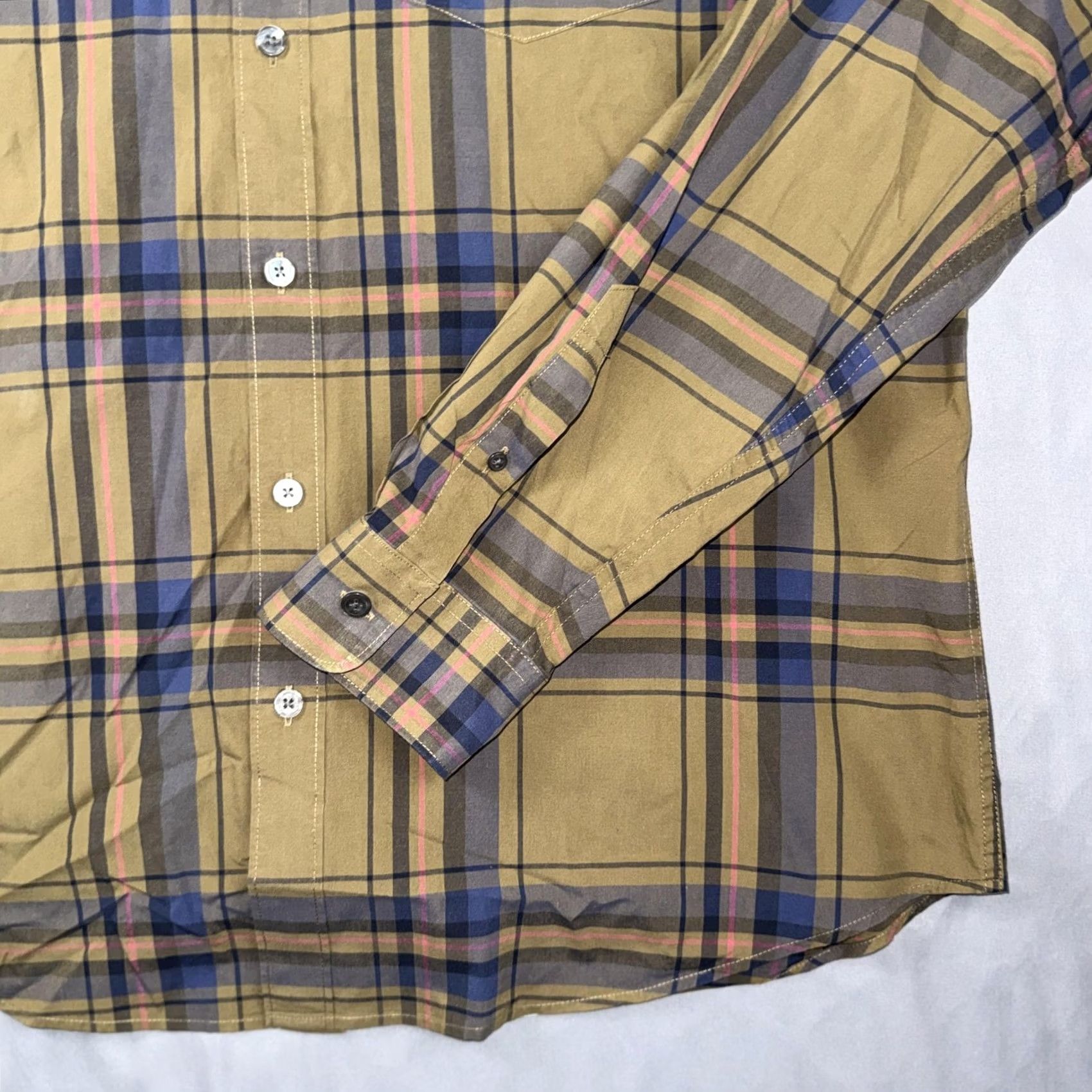 Todd Snyder Todd Snyder Men's 2XL Beige Plaid Cotton Button Front Long Sleeve Casual Shirt Size US XXL / EU 58 / 5 - 5 Thumbnail