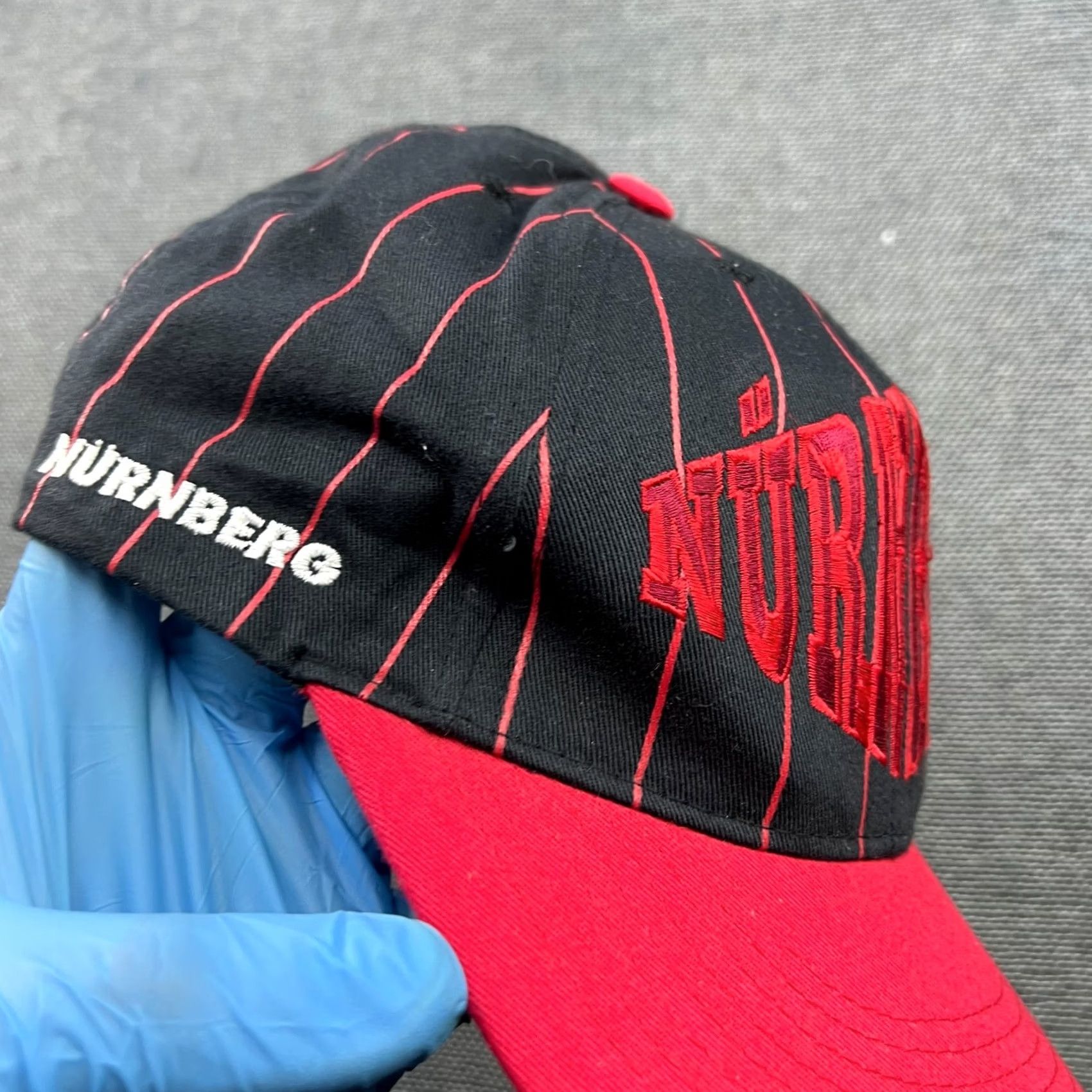 Puma PUMA Cap One Size Black Red Striped Nurnberg FC Vintage 90s Football Soccer Snapback Unisex Adults Mens Womens Size ONE SIZE - 4 Thumbnail