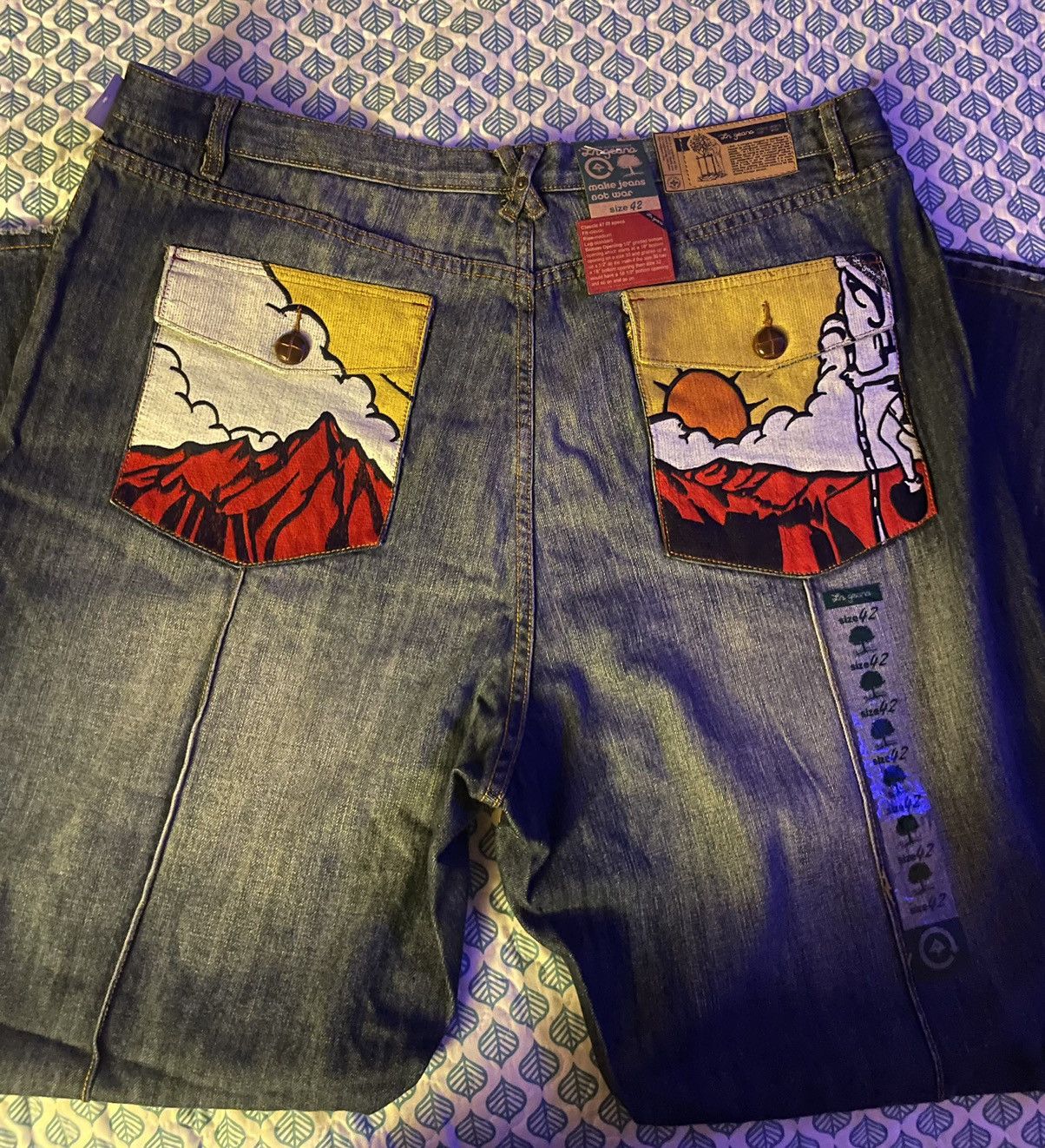 Japanese Brand × Vintage New LR Geans Size 42x34 Jeans LRG Embroidered Pockets Baggy Size US 42 / EU 58 - 1 Thumbnail