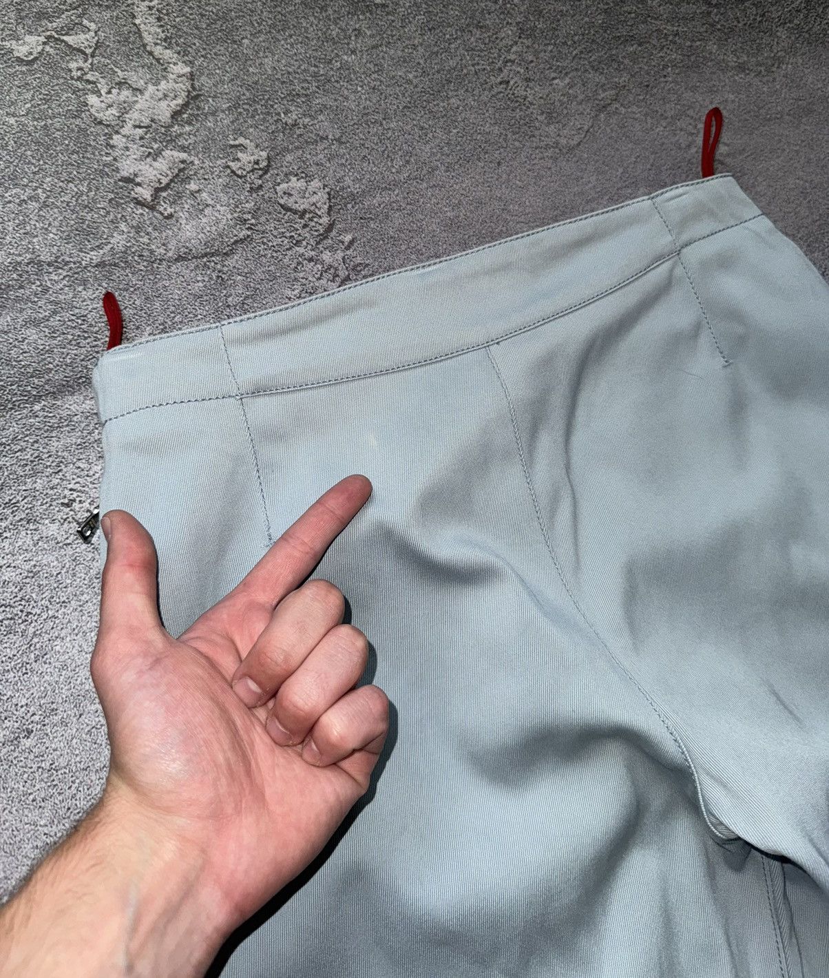 Prada × Vintage Prada 42 blue zip vintage sweat pant trouser chino zip jean Size 28" / US 6 / IT 42 - 22 Thumbnail