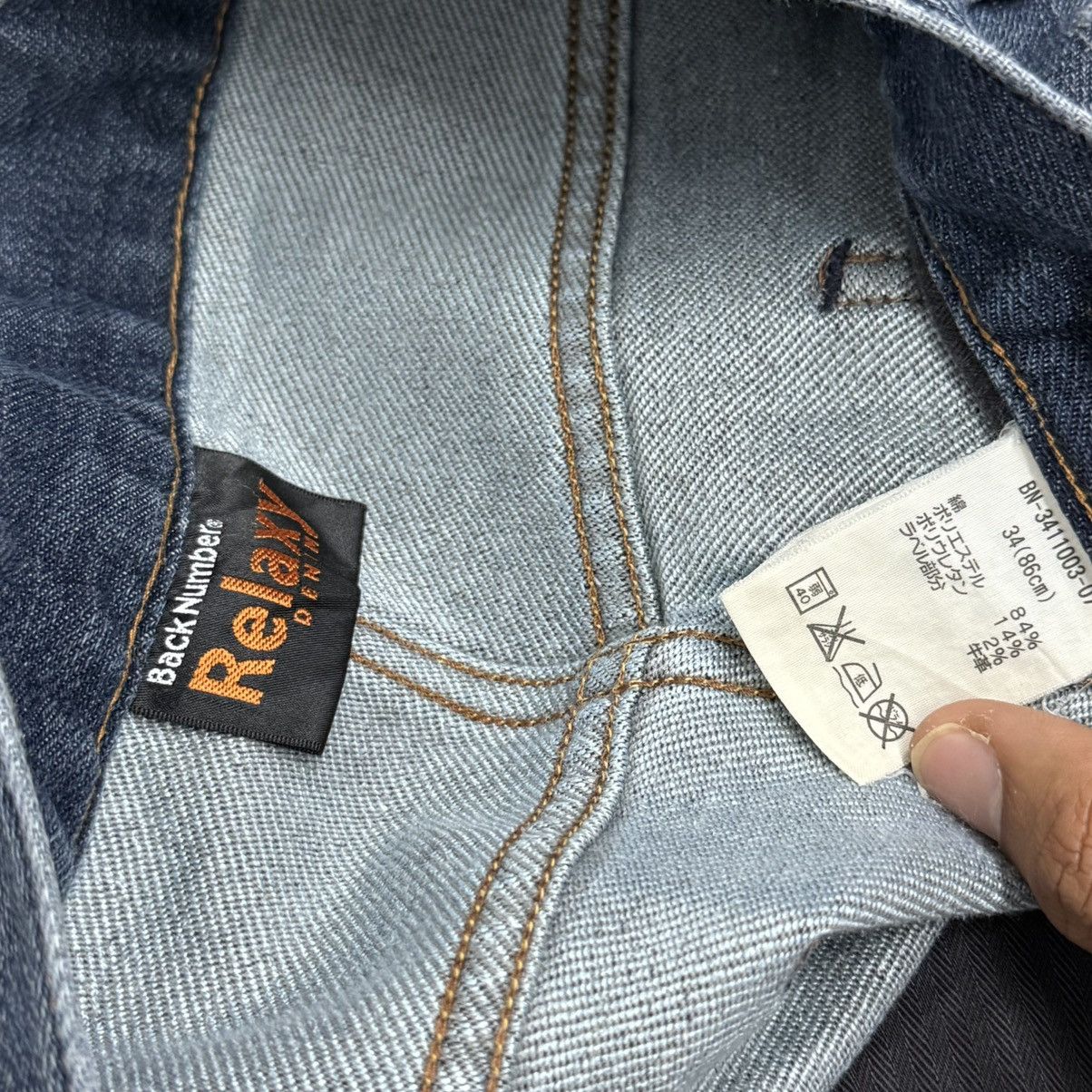 Japanese Brand Back Number Relaxy Distressed Denim Pants Size US 35 - 17 Thumbnail