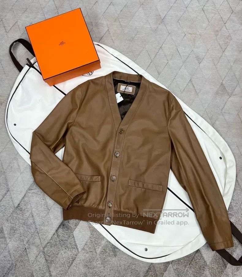 Hermes Hermes Knight Leather Jacket, Lamb Fur Size US M / EU 48-50 / 2 - 1 Thumbnail