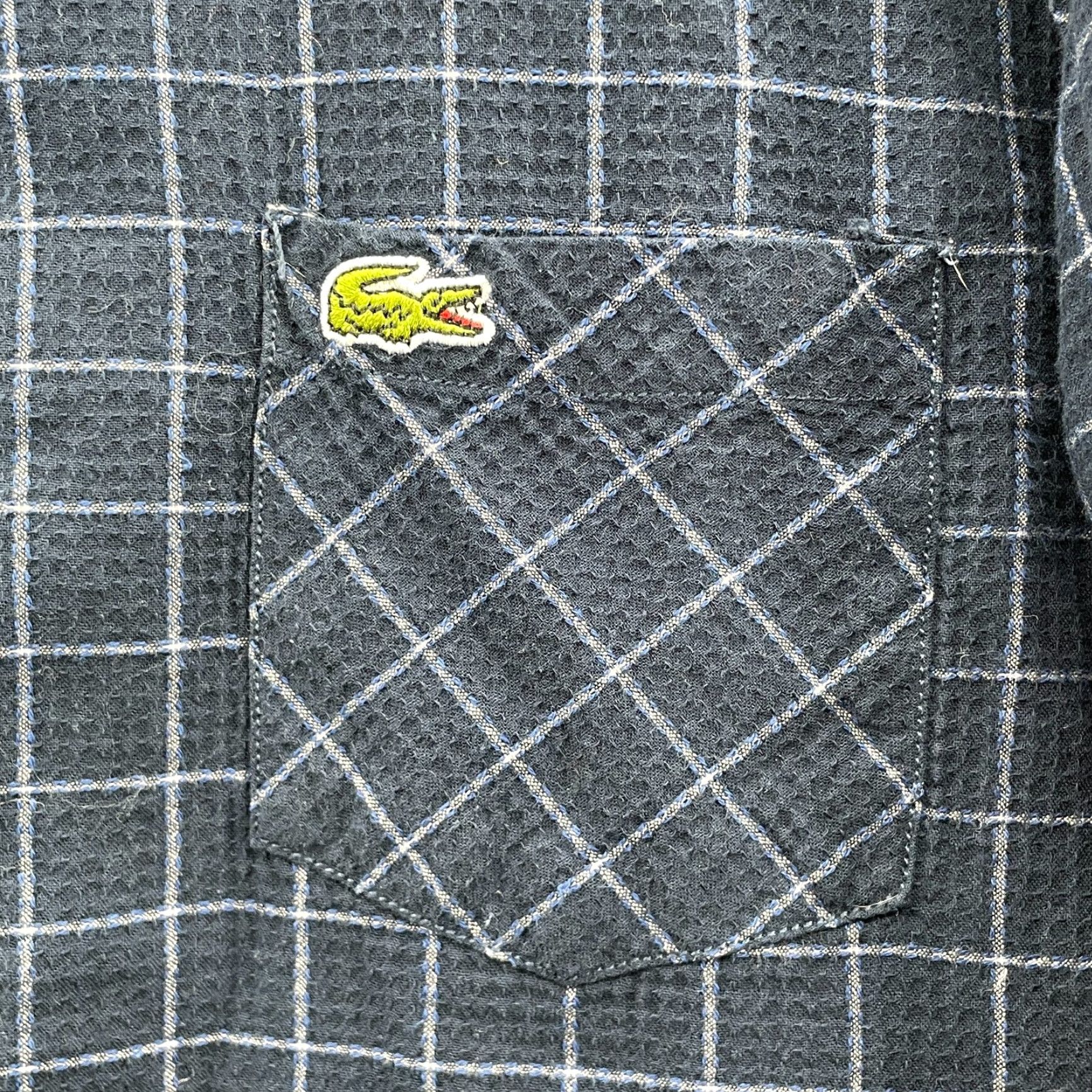 Lacoste Lacoste Seersucker Shirt Men's XL Plaid Coastal Preppy Academia Hike 90s Classic Size US XL / EU 56 / 4 - 3 Thumbnail