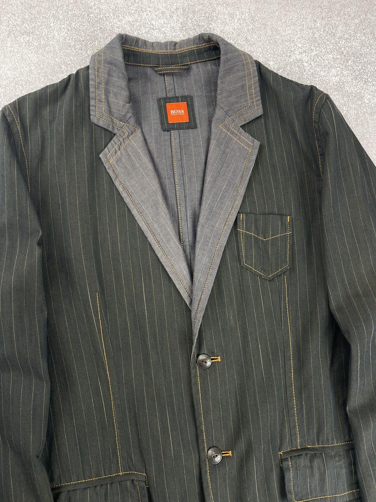 Hugo Boss × Vintage Vintage Hugo Boss Stripped Blazer Jacket Men’s Size 42R - 6 Thumbnail