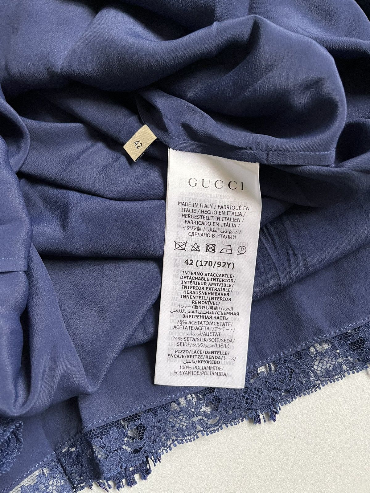 Gucci Gucci Blue Floral Lace Polyamide Dress Size M / US 6-8 / IT 42-44 - 18 Thumbnail