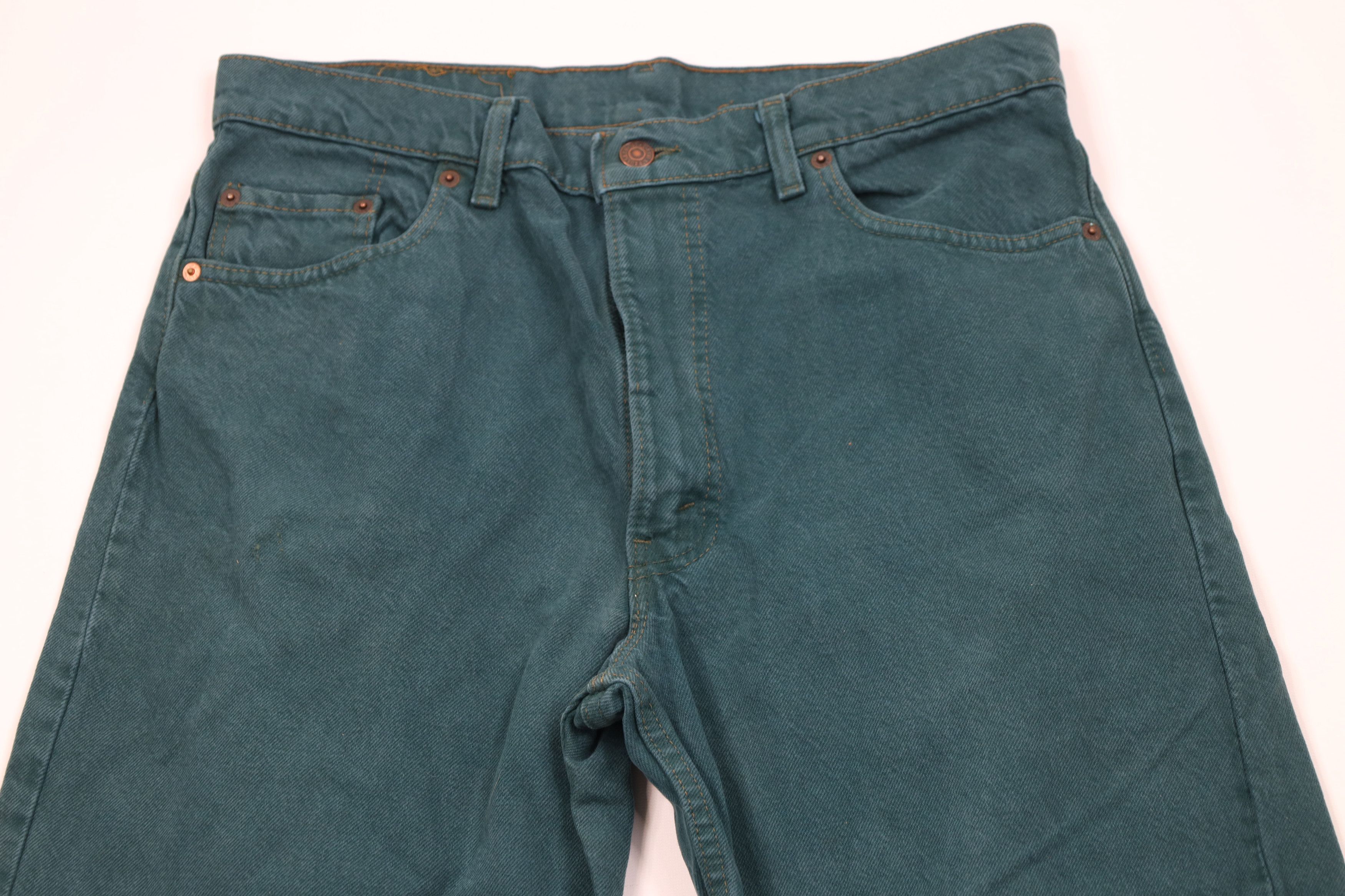 Levi's Vintage 90s Levis 550 Fit Denim Jeans Green Cotton USA Size US 36 / EU 52 - 2 Thumbnail