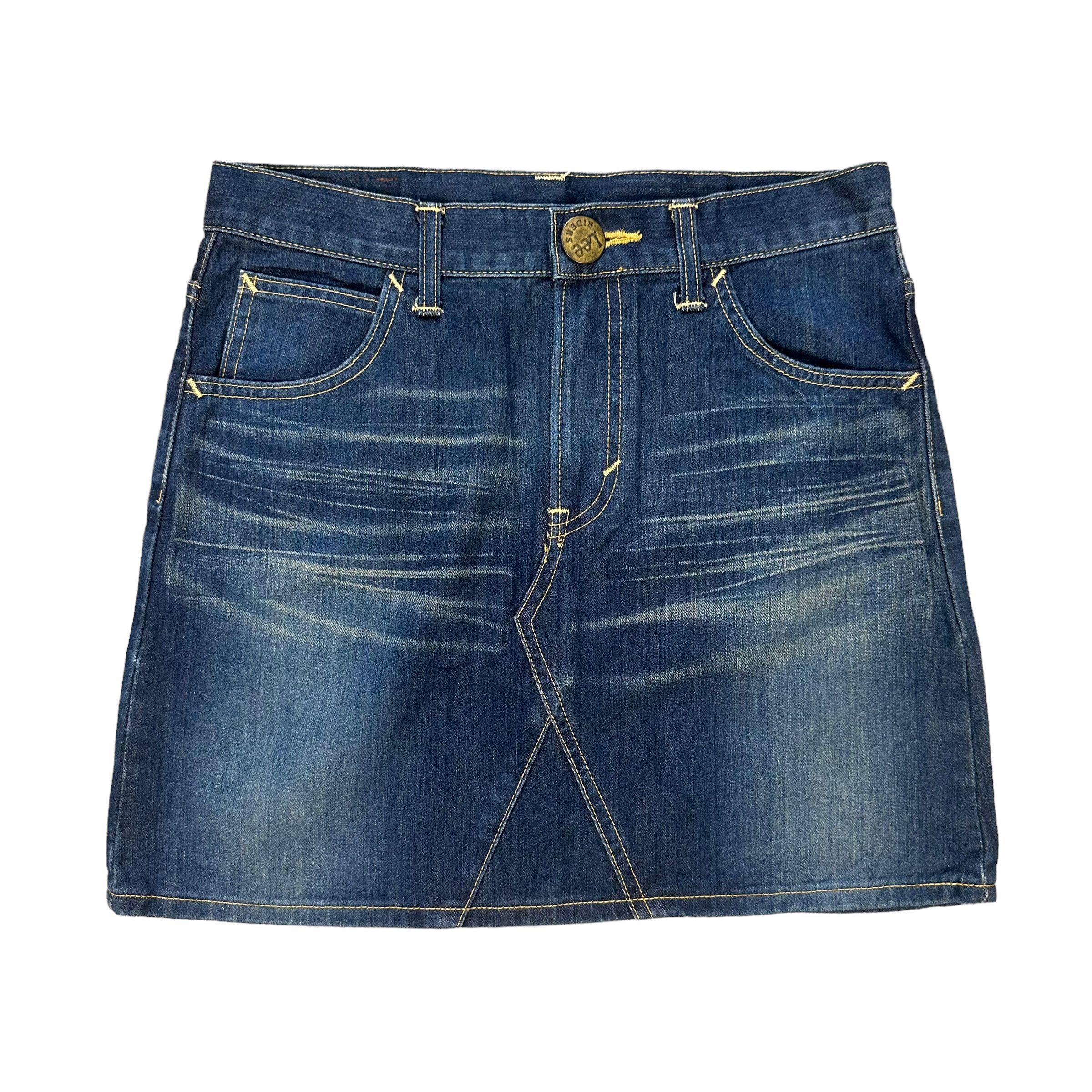 Japanese Brand LEE RIDERS X A.V.V DENIM MINI SKIRT #8653-019 Size 30" / US 8 / IT 44 - 1 Thumbnail