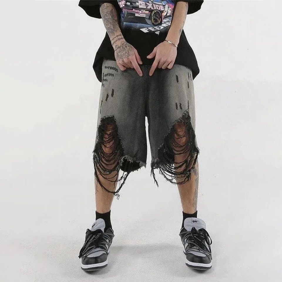Japanese Brand × Vintage Washed Old Ripped Shortpants Size US 33 - 3 Thumbnail