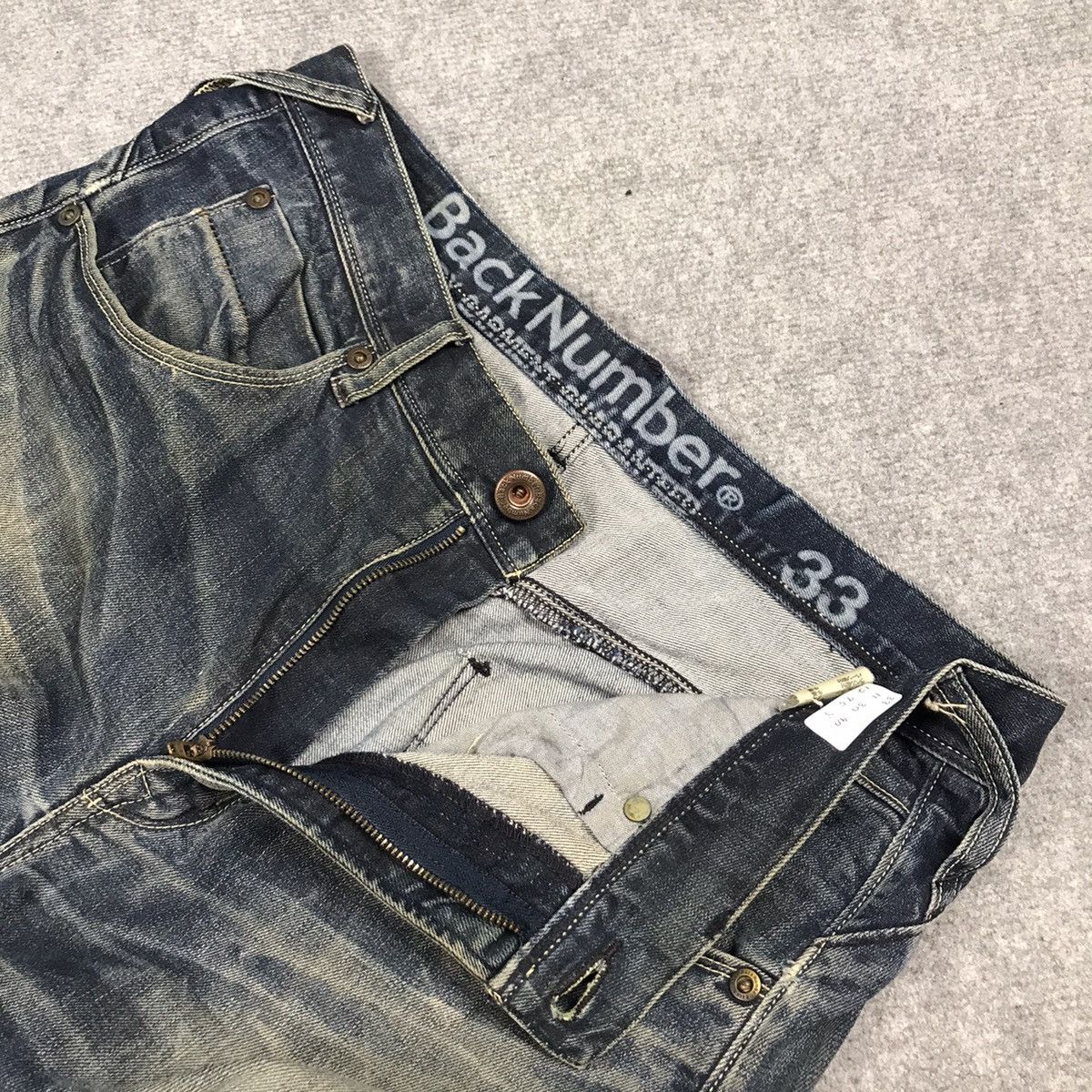 Japanese Brand Distressed Denim Back Number Japan Denim pants Size US 33 - 16 Thumbnail