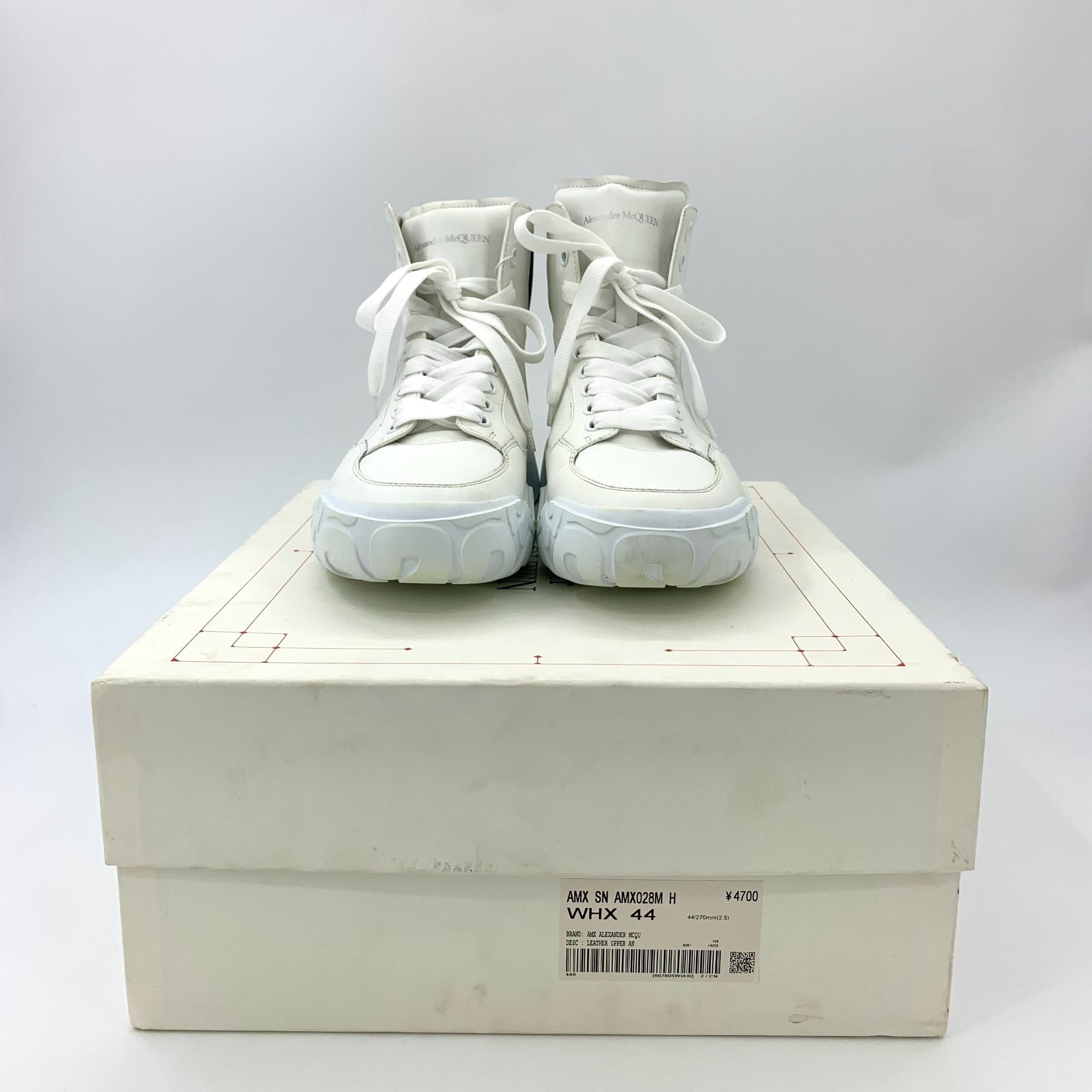 Alexander McQueen White Lace-Up Platform High-Top Sneakers