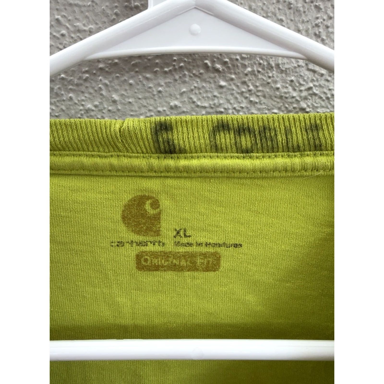 Carhartt Carhartt Mens T-Shirt XL Original Fit Lime Green Pocket Short Sleeve Shirt Mens XL Green Pocket Size US XL / EU 56 / 4 - 5 Thumbnail