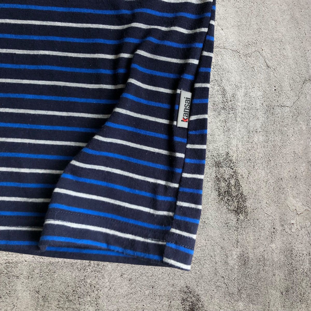 Kansai Yamamoto 2000s Kansai Yamamoto Japan Pocket Stripe T-shirt Blue Navy Size US L / EU 52-54 / 3 - 6 Thumbnail