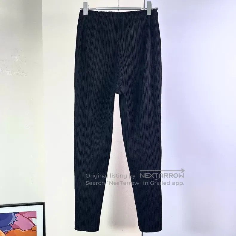 Issey Miyake Issey Miyake size:3 Black Ruched Casual Pants Size 31" - 2 Thumbnail
