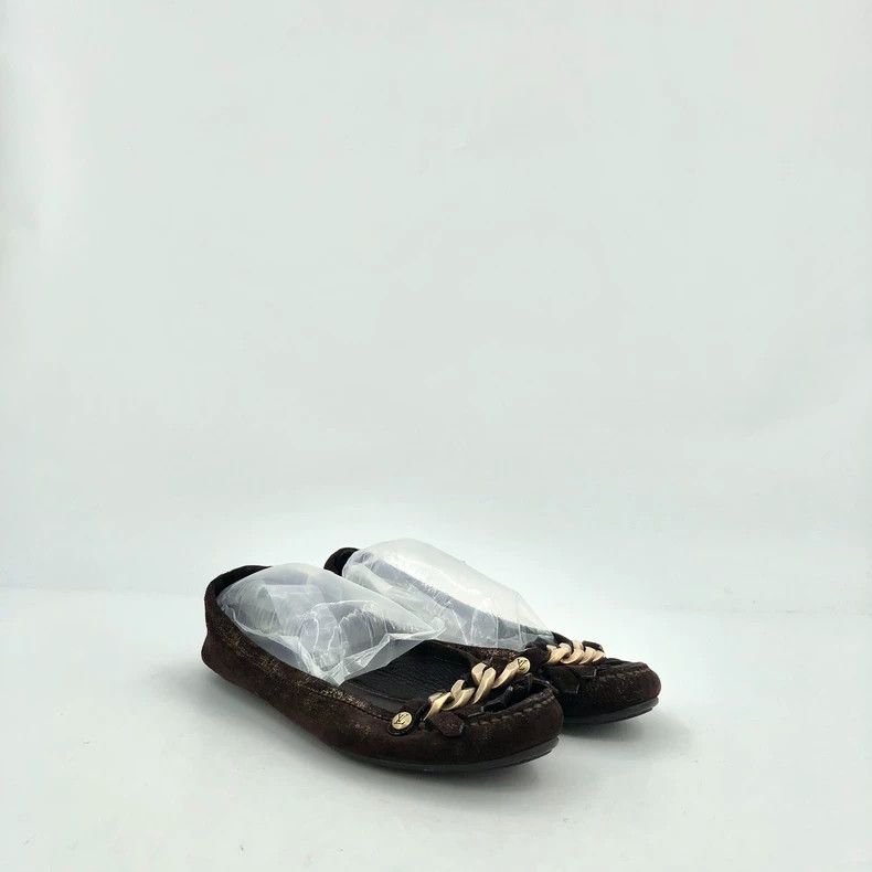 Louis Vuitton Louis Vuitton Dark brown chain round-toed slip-on casual f Size US 5 / IT 35 - 2 Thumbnail