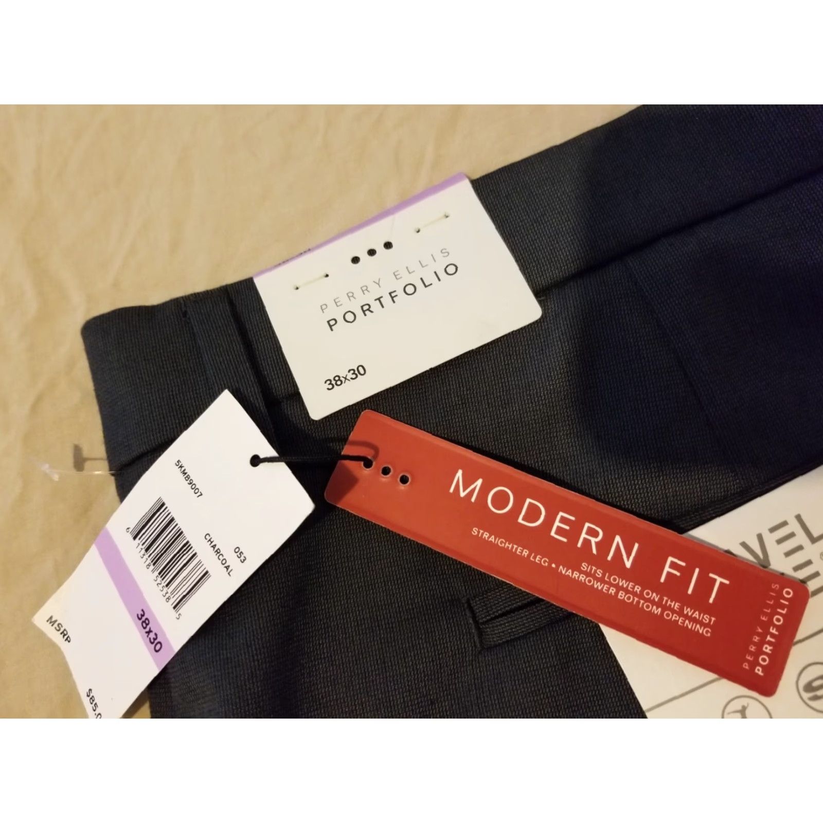 Perry Ellis PERRY ELLIS Dress Pants 38x30 Gray Mens Pants Regular Khaki Chino Trouser Slack Size US 38 / EU 54 - 4 Thumbnail