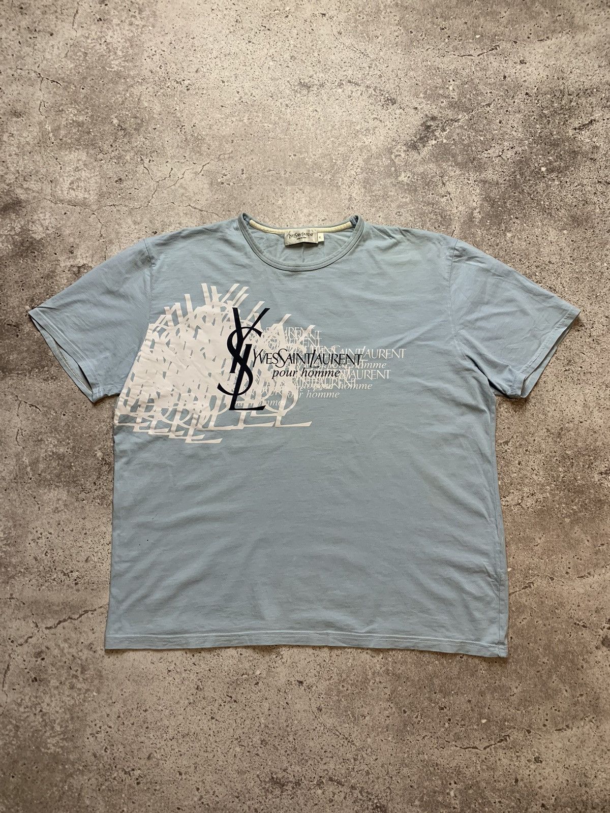 Vintage × Yves Saint Laurent Vintage Yves Saint Laurent Big Logo monogram tee Size US XL / EU 56 / 4 - 1 Thumbnail