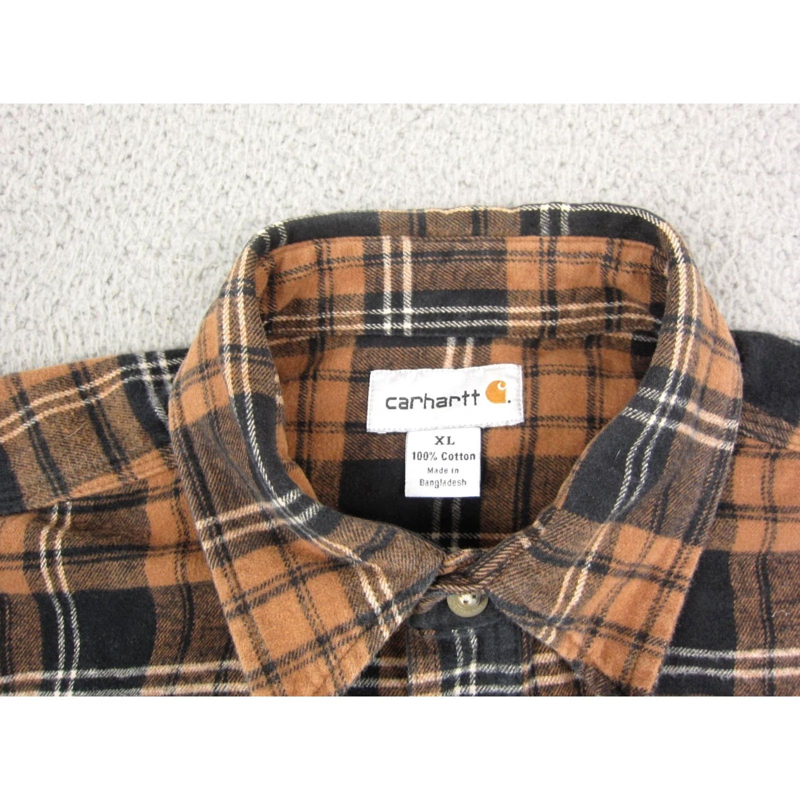 Carhartt Carhartt Shirt Mens XL Brown Black Plaid Flannel Workwear Size US XL / EU 56 / 4 - 4 Thumbnail