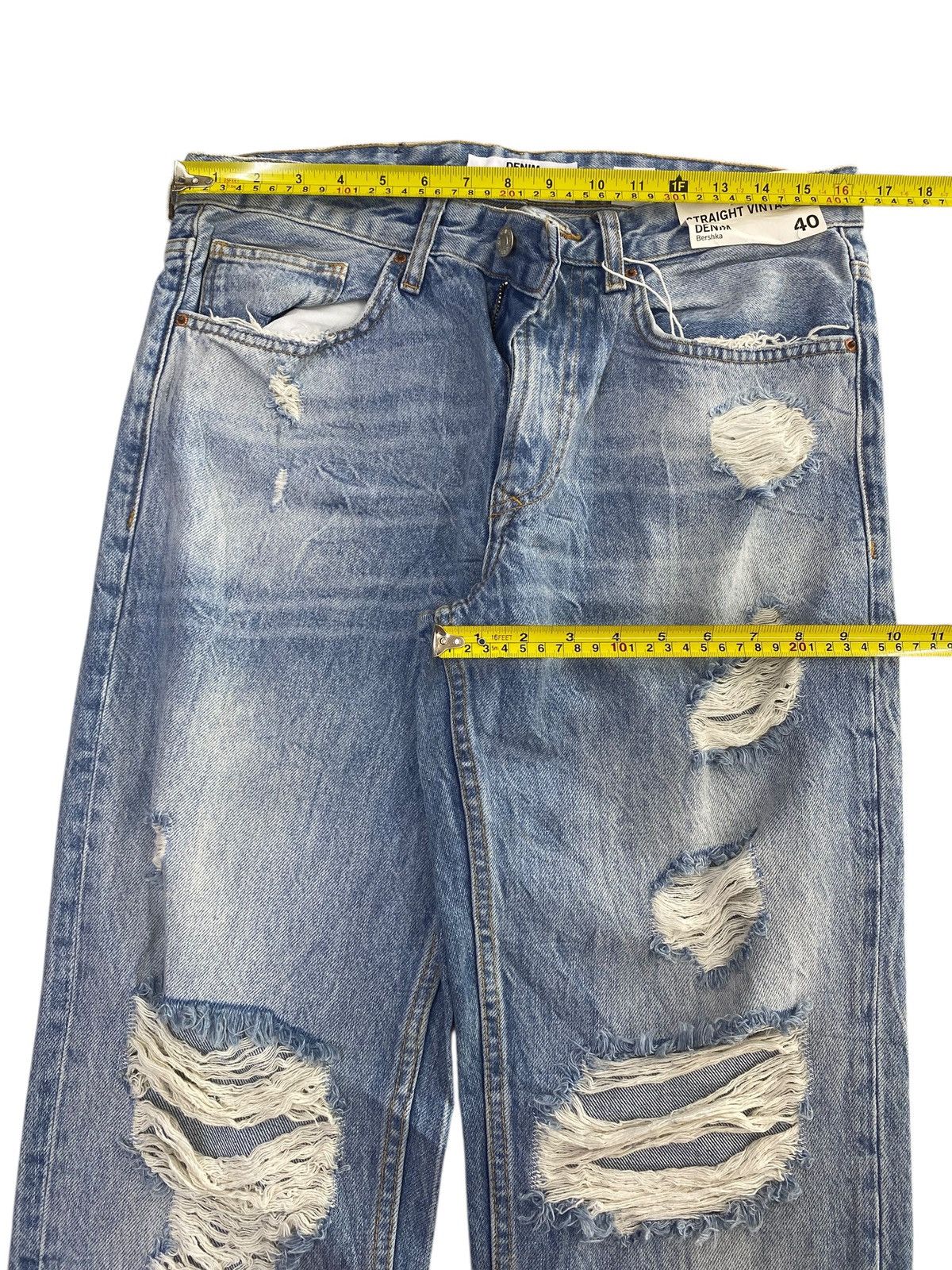 Japanese Brand Japanese Brand Acid Blue Wash Style Distressed Jeans Size US 32 / EU 48 - 5 Thumbnail