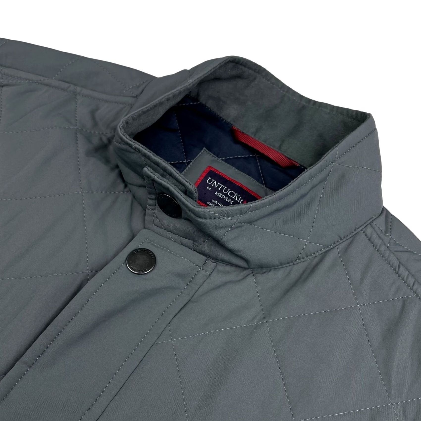 UNTUCKit UNTUCKit Vest Men 100% Nylon Full Zip Quilted Woodcrest Gray M Size US M / EU 48-50 / 2 - 2 Thumbnail