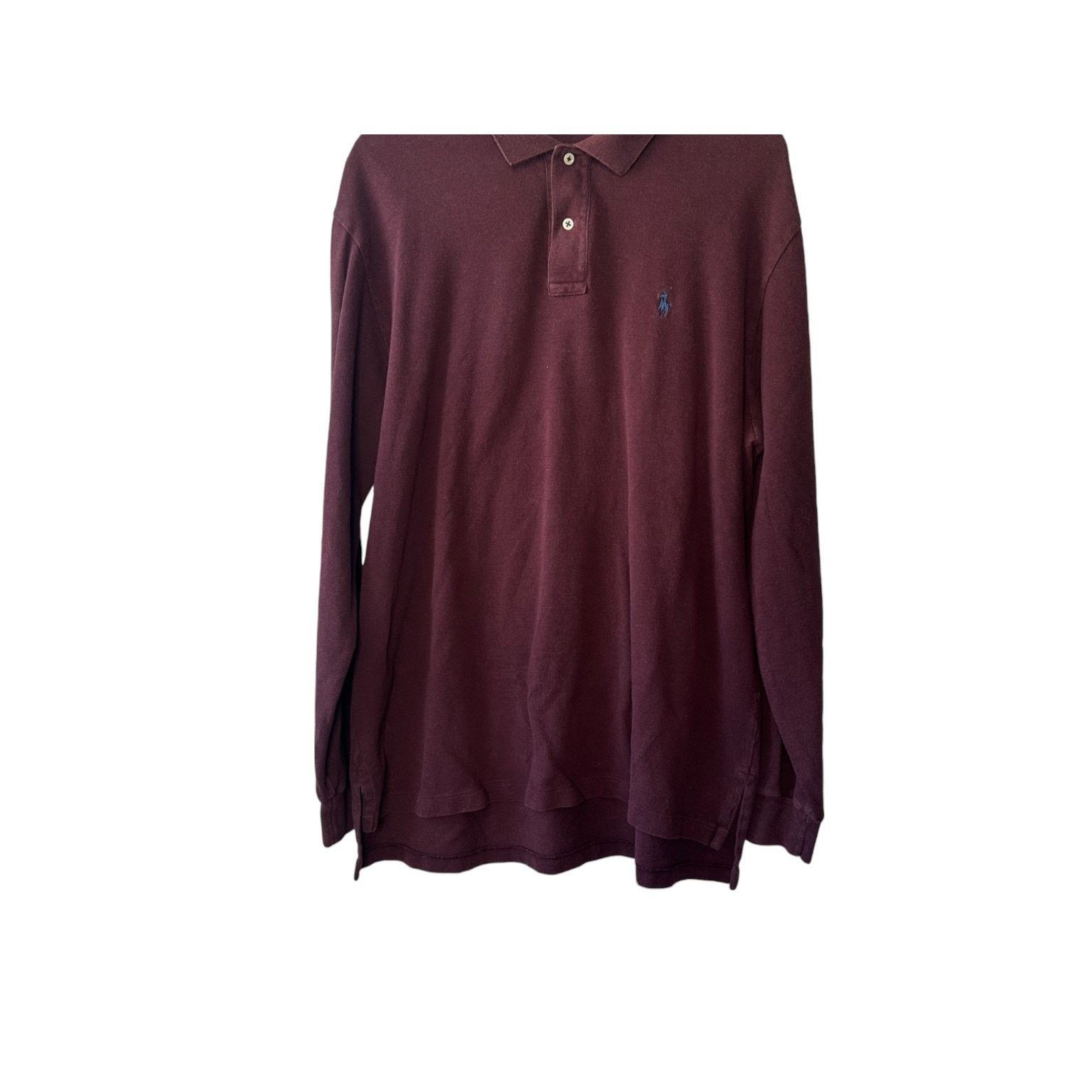 Ralph Lauren Polo by Ralph Lauren Maroon Long Sleeve 100% Cotton Polo XL Size US XL / EU 56 / 4 - 3 Thumbnail
