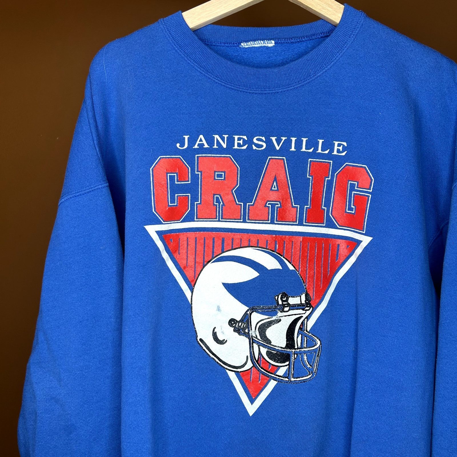 Fruit Of The Loom × Vintage Vintage 90s Football Helmet Crewneck Janesville Craig Size US XL / EU 56 / 4 - 4 Thumbnail