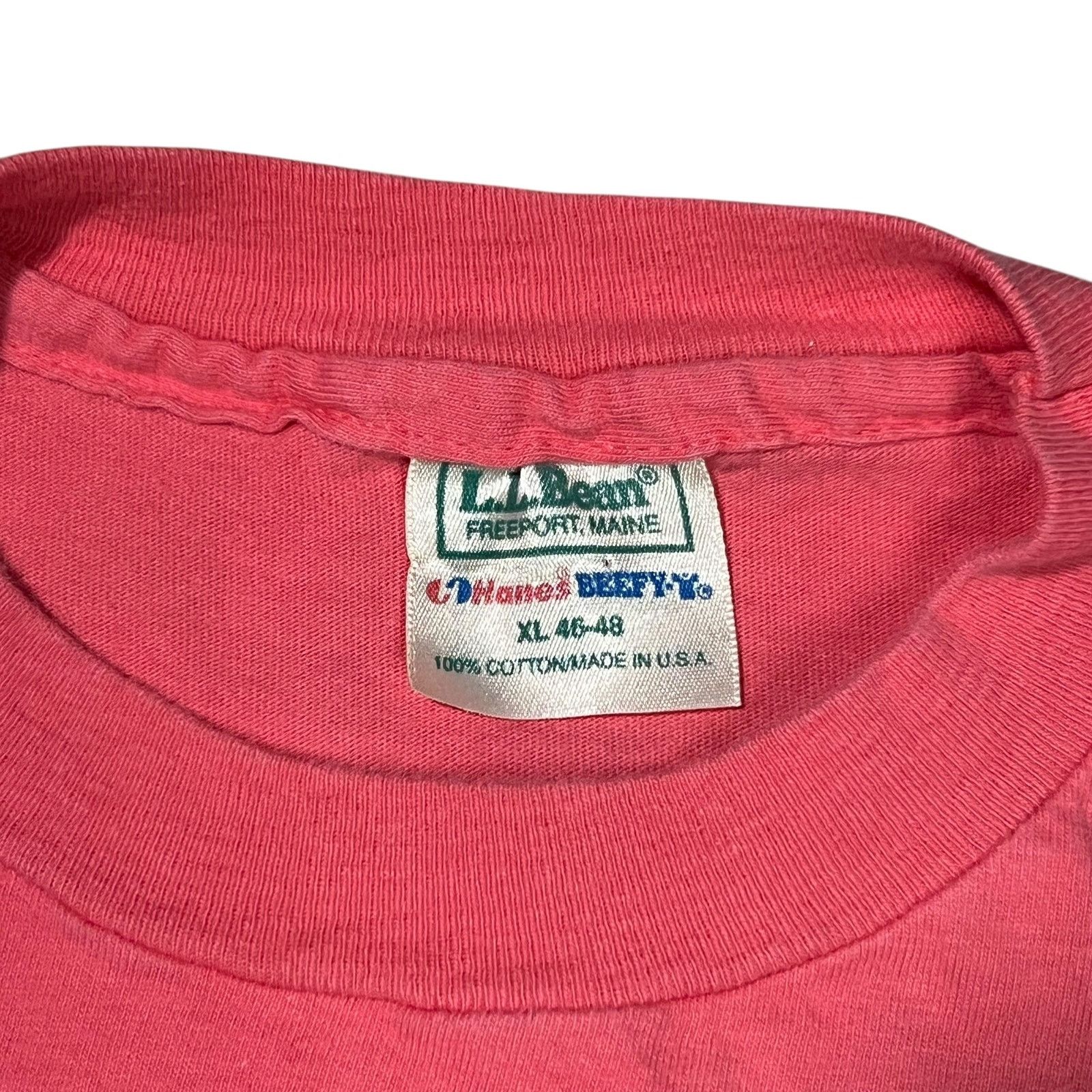 L.L. Bean × Vintage Vintage 90s LL Bean Hanes Mount Katahdin salmon logo art tee Size US XL / EU 56 / 4 - 6 Thumbnail