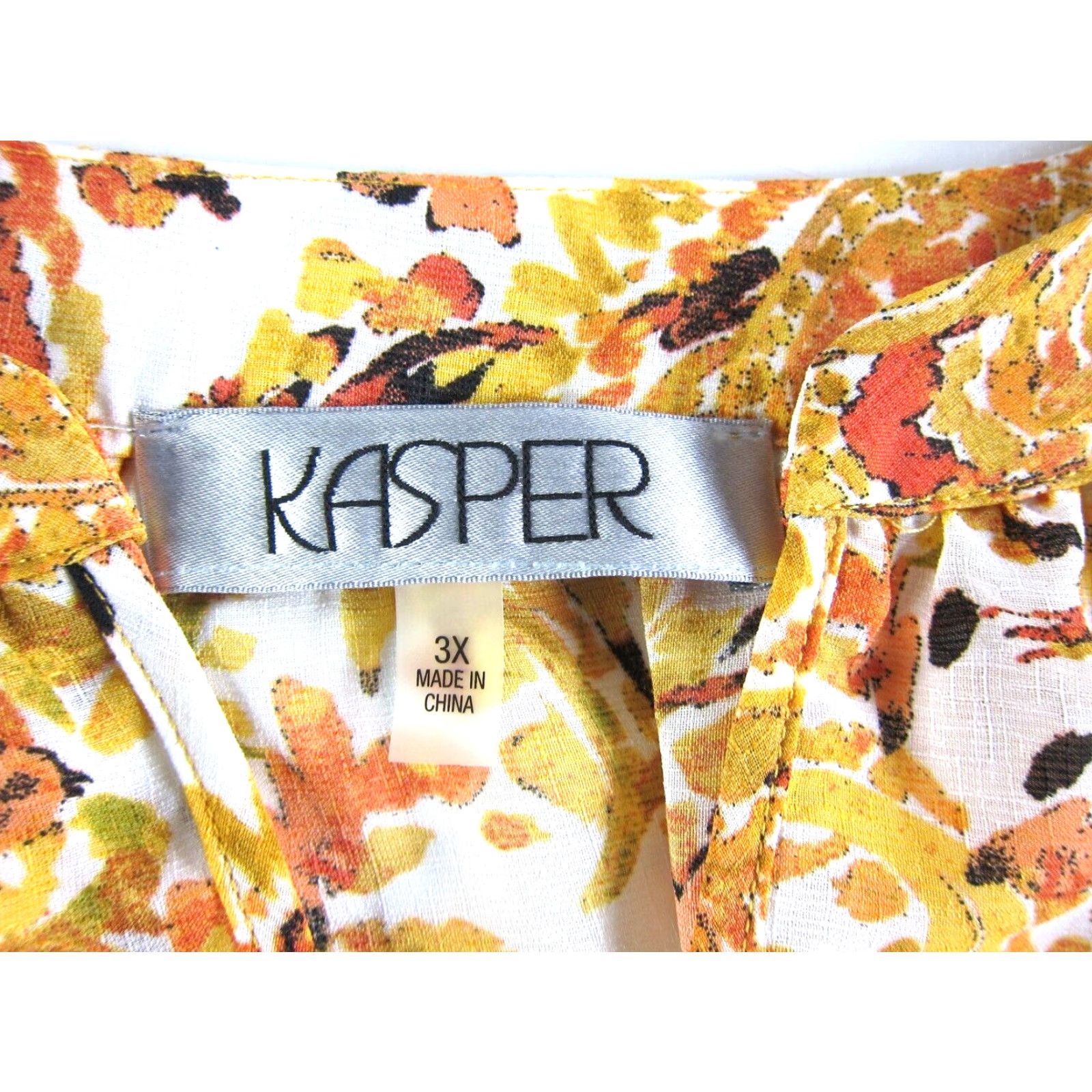 Kasper VINTAGE Kasper Blouse 3X Tunic Paisley NWT V-Neck Short Sleeve Orange Floral Shirt Womens Size XXL / US 16-18 / IT 52-54 - 3 Thumbnail