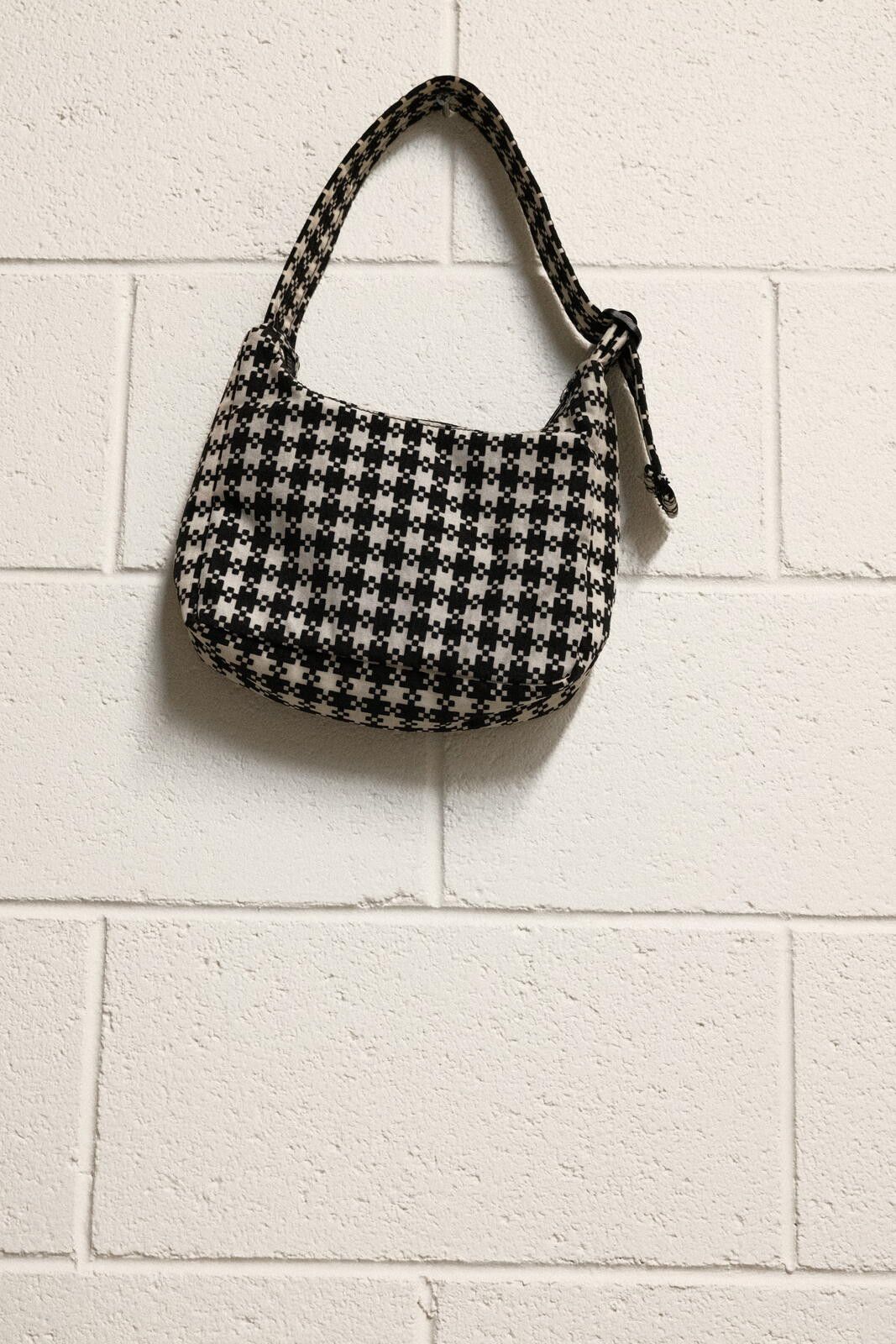 Baggu Baggu Mini Shoulder Bag in the Black & White Pixel Gingham Size ONE SIZE - 2 Thumbnail