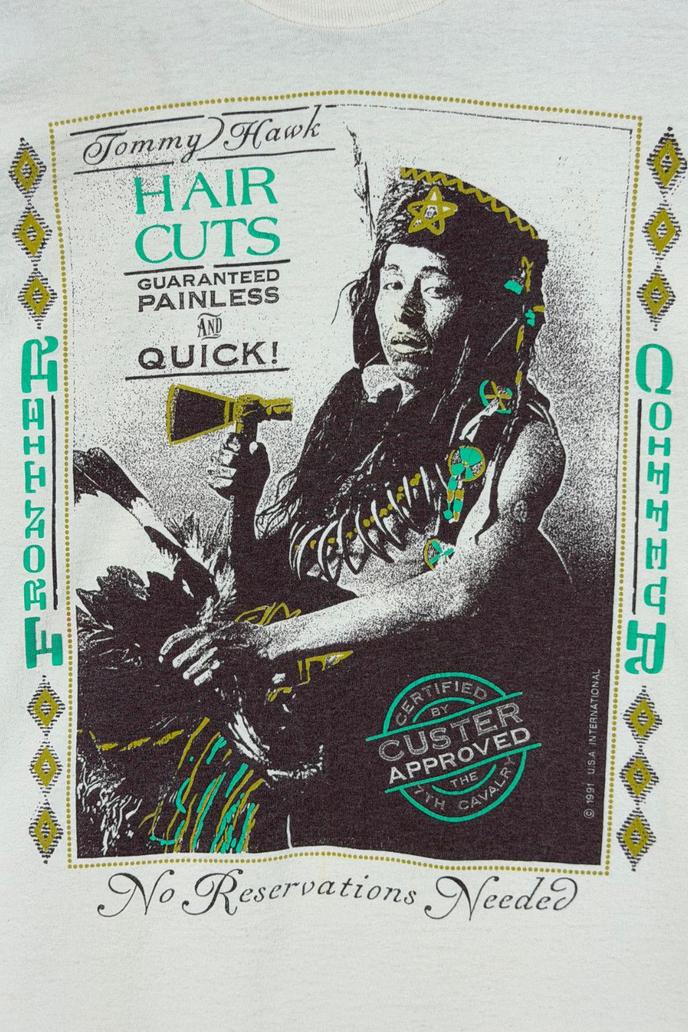 Vintage 1991 Tommy Hawk Way Out West Graphic Tee Americana T-Shirt Size US L / EU 52-54 / 3 - 7 Thumbnail